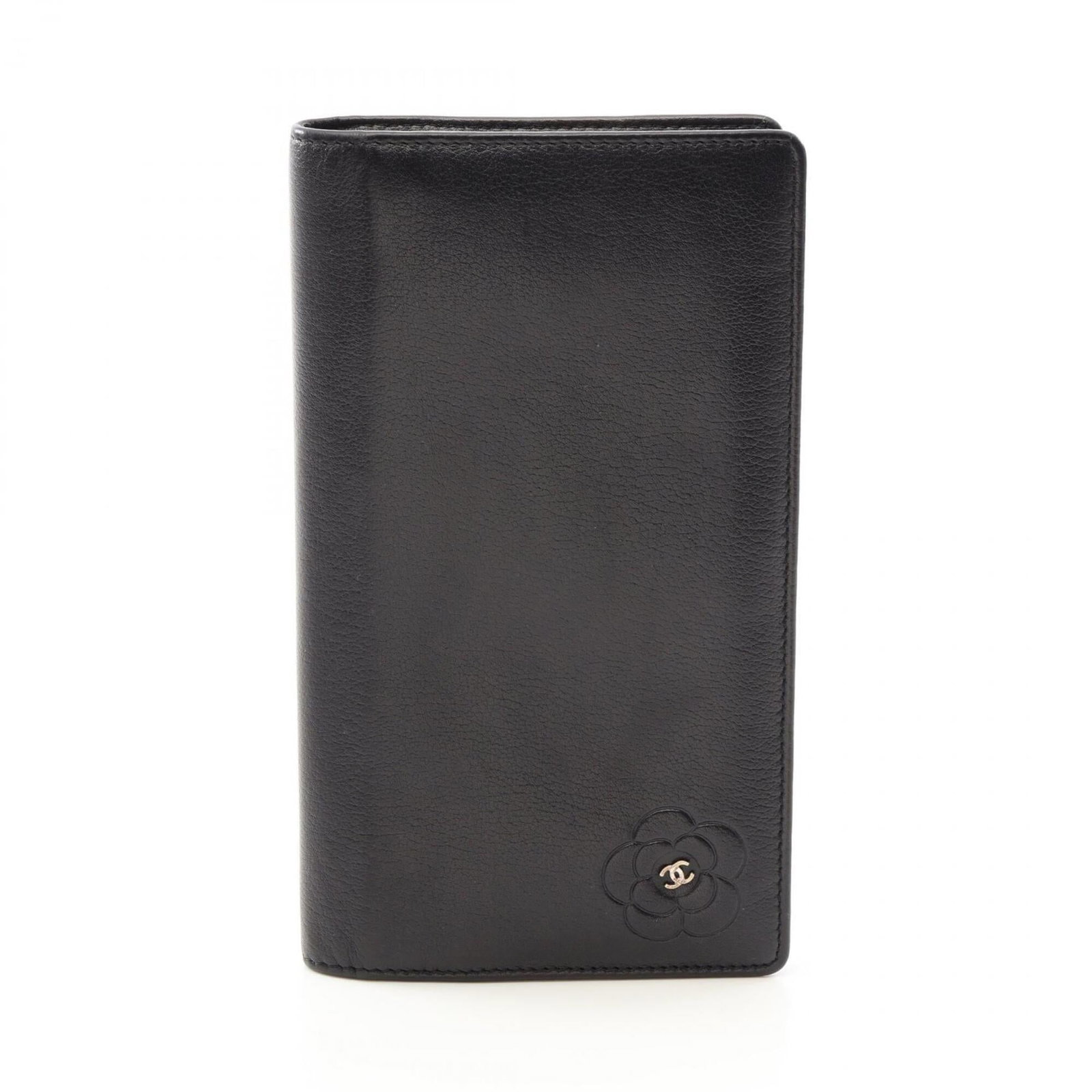 Chanel Long Wallet (Bi-Fold) Leather: Chanel Long Wallet (Bi-Fold) Leather Black leather bi-fold wallet from Chanel, measuring 10cm x 18cm x 2cm. This long wallet features classic design with clean lines and a sleek finish. Made from