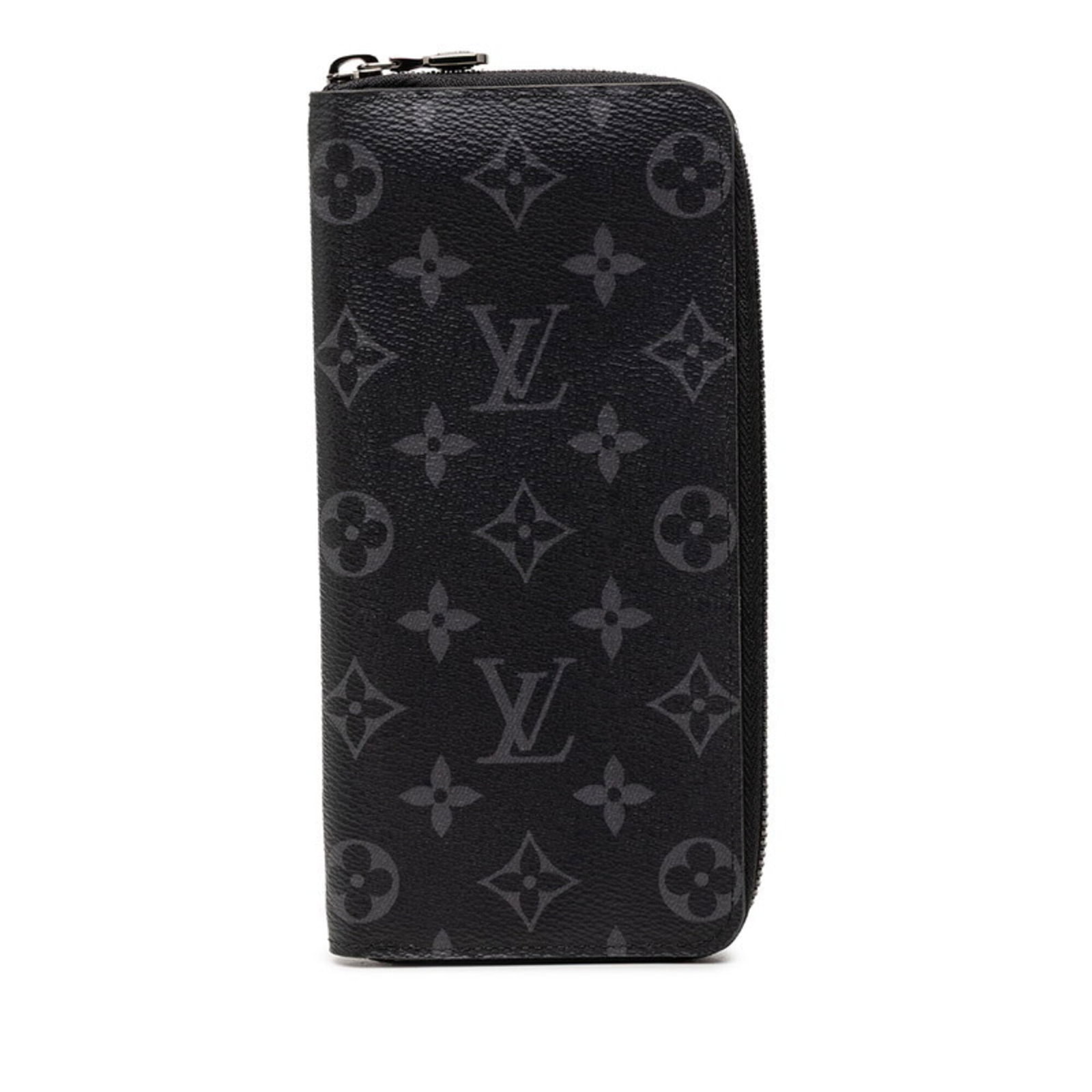 PVC Leather Bi Fold Long Wallet Louis Vuitton: PVC Leather Bi Fold Long Wallet Louis Vuitton PVC Leather Bi Fold Long Wallet Louis Vuitton features a unique blend of PVC and leather materials, with a distinctive black and gray color scheme.