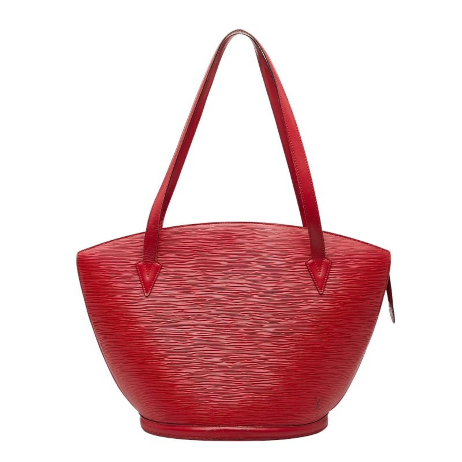 Louis Vuitton Shoulder Bag Tote Bag Leather: Louis Vuitton Shoulder Bag Tote Bag Leather Castilian red leather adds a pop of color to this classic Louis Vuitton shoulder bag tote, featuring the iconic monogram pattern. Measuring 30cm x 44cm x 16