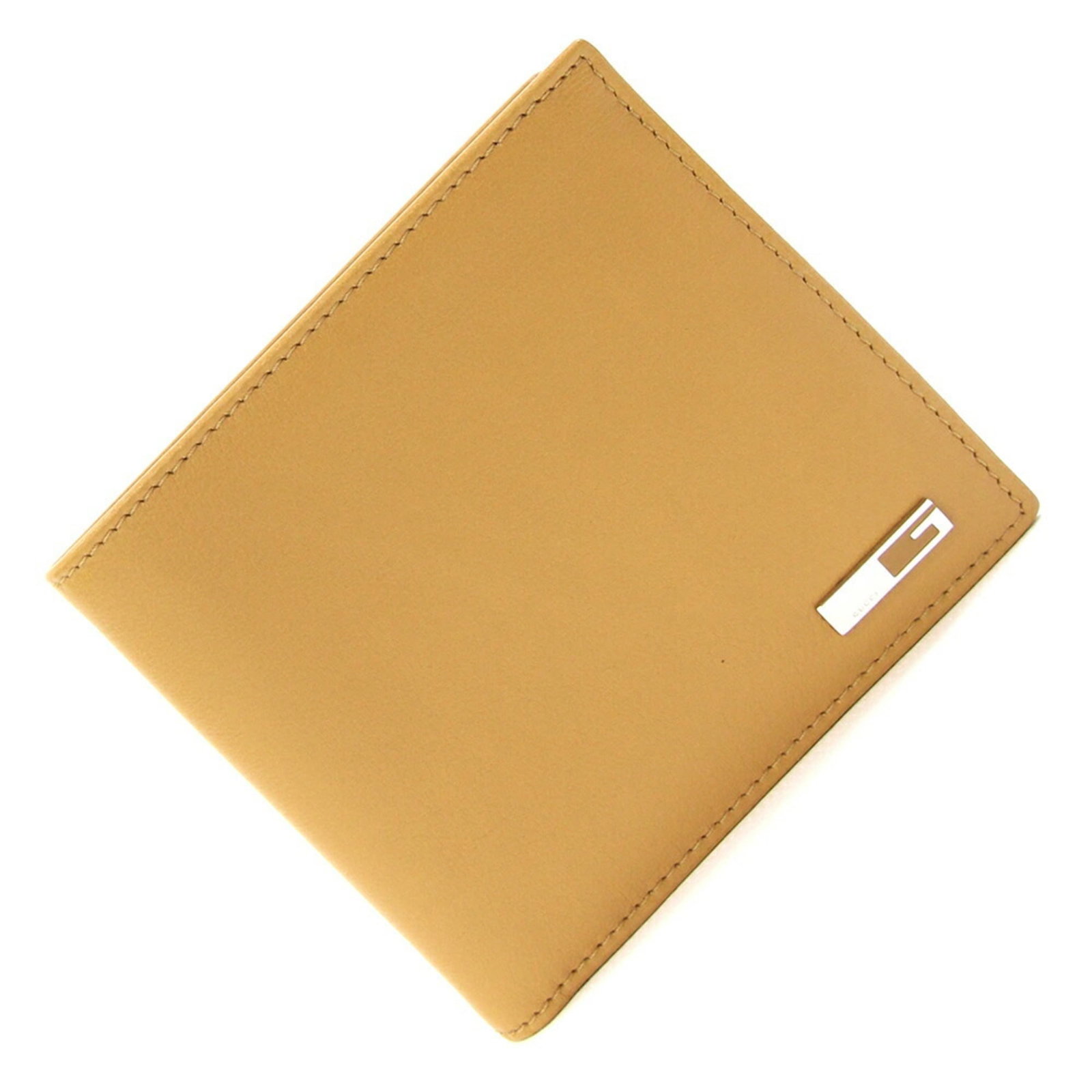 Gucci Wallet (Bi-Fold) Leather: Gucci Wallet (Bi-Fold) Leather Light brown Gucci bi-fold leather wallet with dimensions 11cm x 9.5cm / 4.33'' x 3.74''. This Italian-made wallet features high-quality leather construction and a classi