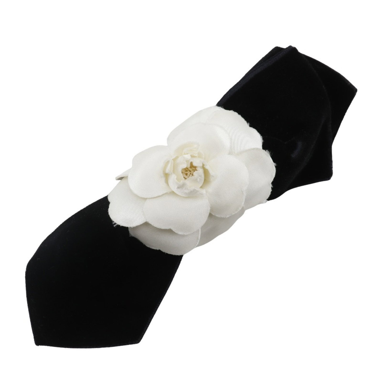 Leather Ribbon by Chanel: Leather Ribbon by Chanel Black and White Leather Velour Ribbon by Chanel, measuring 20cm x 8cm. This luxurious leather ribbon boasts a soft velour texture and elegant color palette. A stylish