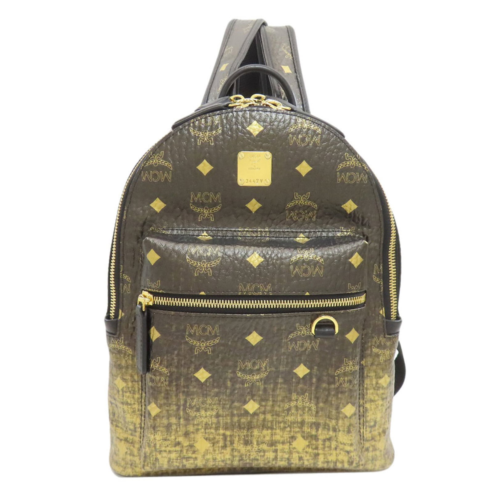 Mcm Logo Backpack/ Daypack Bag Pvc Women'S: Mcm Logo Backpack/ Daypack Bag Pvc Women'S Black PVC backpack/daypack bag with MCM logo, measuring 33cm x 26cm x 11cm. The durable PVC material provides a sleek and modern design, while the iconic