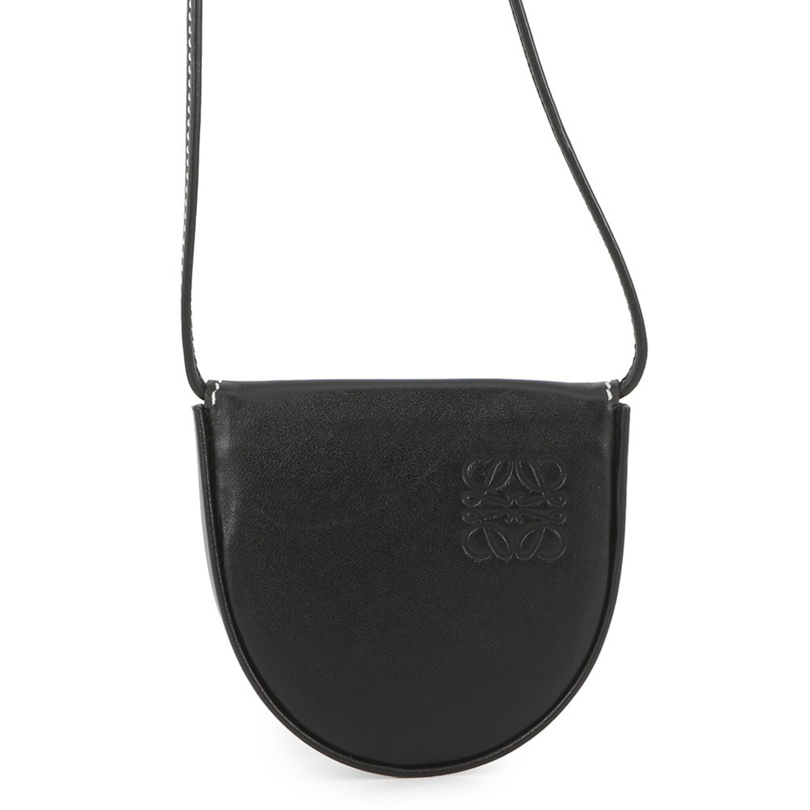Coin Case Leather Purse Loewe: Coin Case Leather Purse Loewe Calfskin leather purse from renowned Spanish brand Loewe, featuring a sleek black design with a chain strap and measuring 7.5cm x 8cm x 1.5cm in size. The classic coin