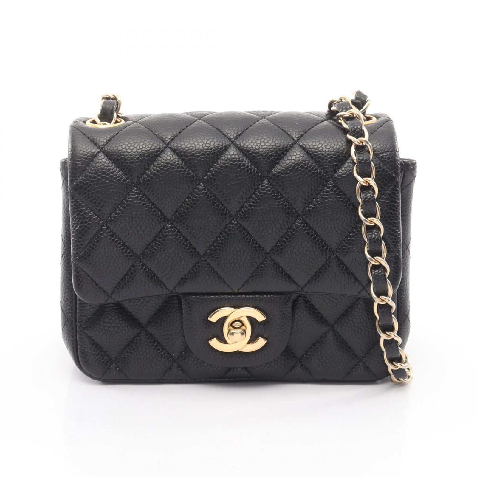 Chanel Handbag Shoulder Bag Leather: Chanel Handbag Shoulder Bag Leather This black leather Chanel shoulder bag features gold hardware and measures 13cm x 17cm x 8cm. Made from high-quality calfskin, its classic design exudes timeless