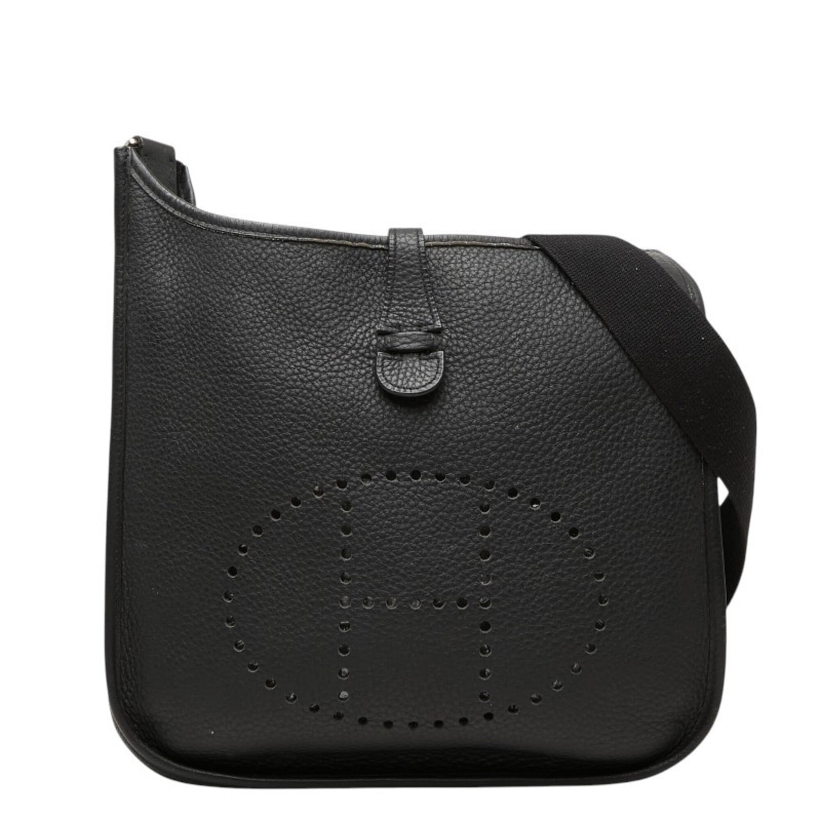 Clemence Taurillon Leather Shoulder Bag Hermes: Clemence Taurillon Leather Shoulder Bag Hermes Taurillon clemence leather gives this black shoulder bag its distinctive, luxurious feel. Measuring 29cm x 28cm x 8cm, it offers a stylish and spacious