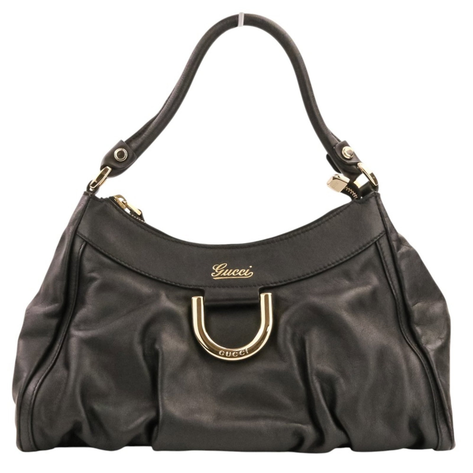 Gucci Handbag Shoulder Bag Leather: Gucci Handbag Shoulder Bag Leather This Gucci leather shoulder bag boasts sleek black design, measuring 20cm x 30cm x 11cm. The bag features a sturdy strap length of 36cm and is crafted from