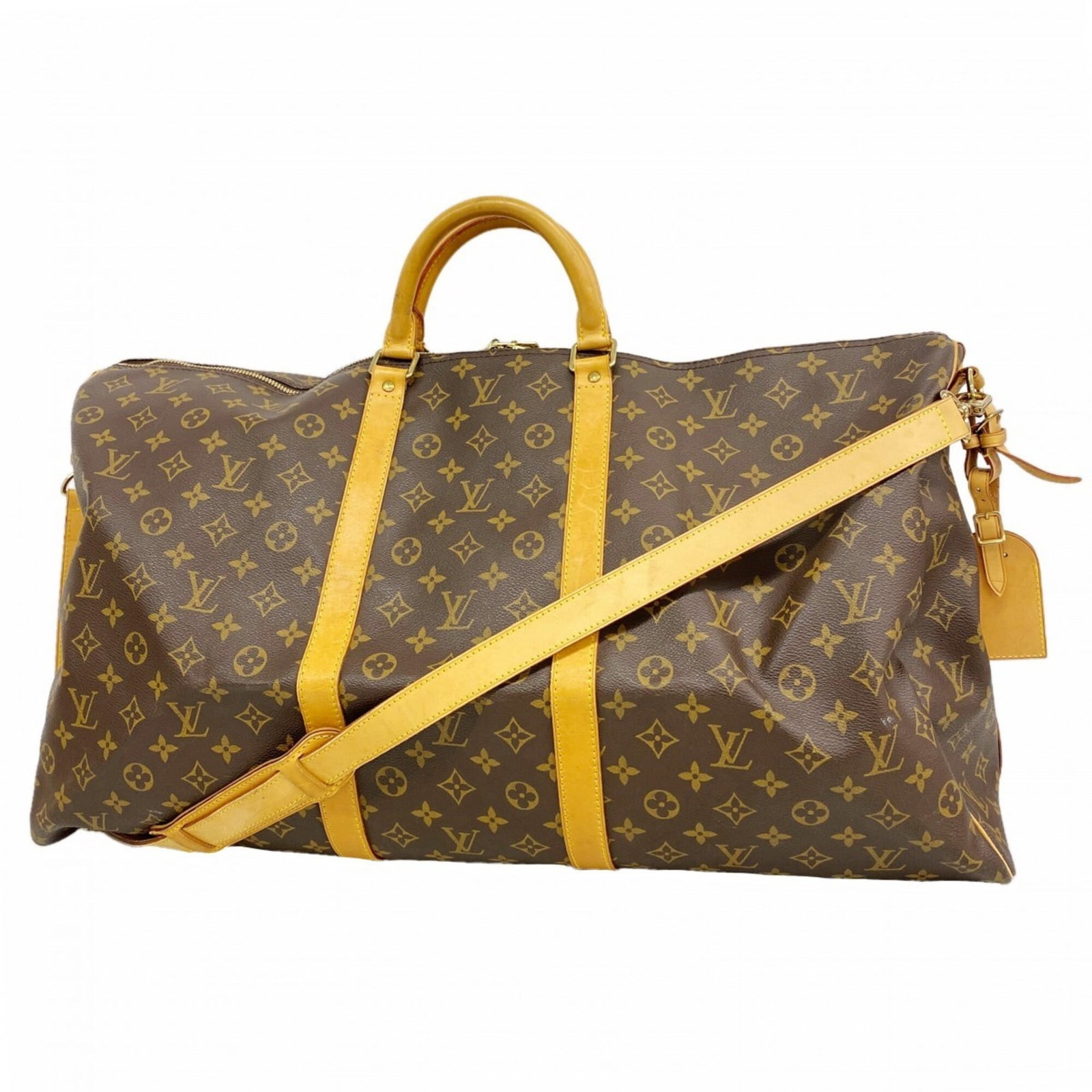 Boston Bag By Louis Vuitton: Boston Bag By Louis Vuitton Brown Louis Vuitton Boston bag with classic design and size. Made from high-quality materials, its dimensions are 34cm x 60cm x 27cm. A stylish accessory for everyday use.