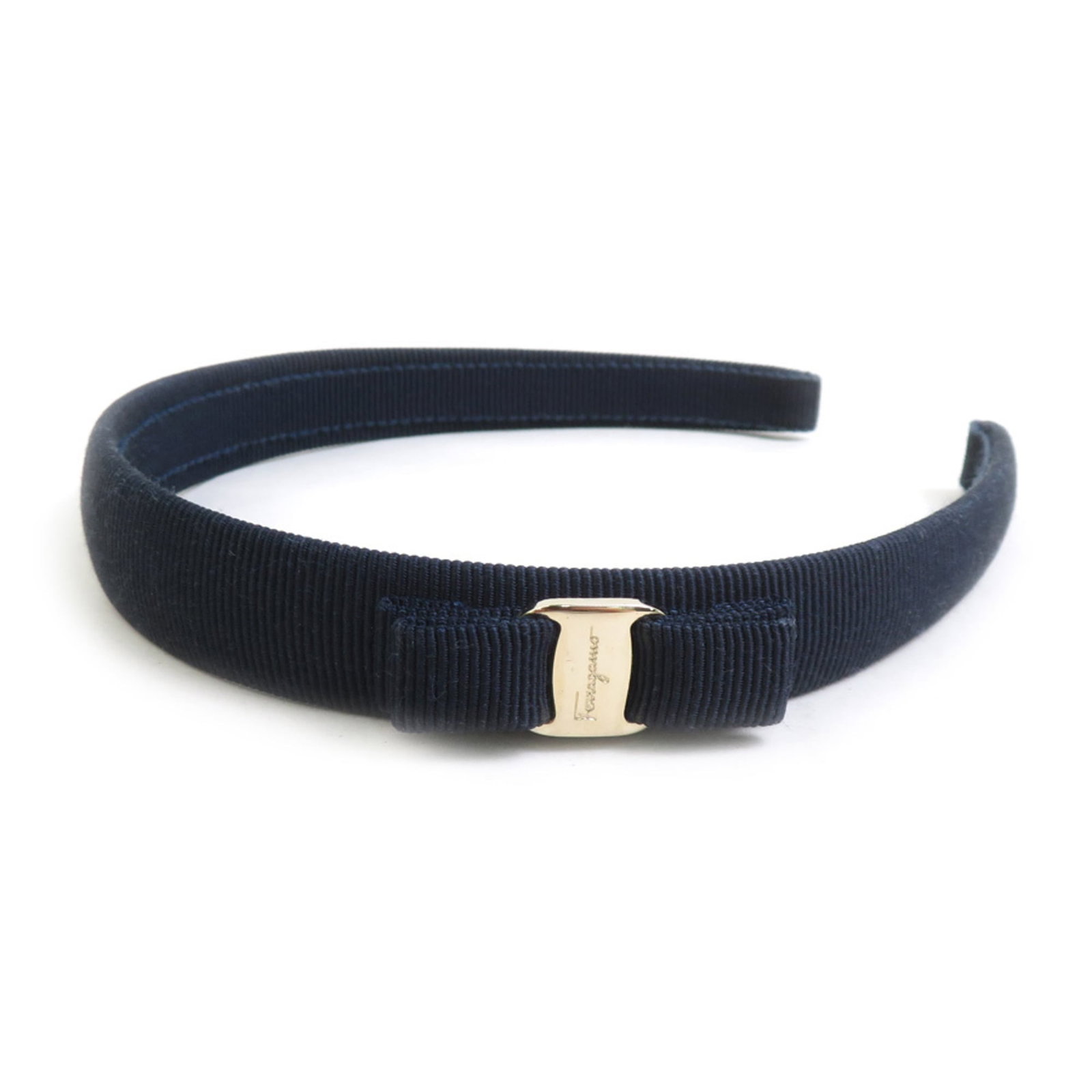 Alice band by Ferragamo Salvatore: Alice band by Ferragamo Salvatore Navy canvas Alice band by Salvatore Ferragamo, measuring 2cm x 0.78''. Item Specifics: Brand: Salvatore Ferragamo Country of Origin: Italy Type: Alice band Gender: