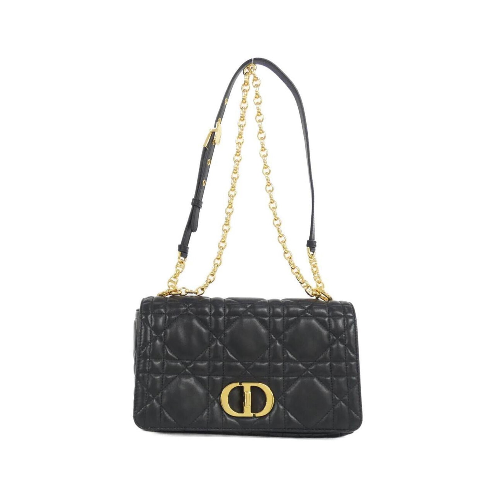 Handbag Christian Dior Leather: Handbag Christian Dior Leather This black Christian Dior handbag features lambskin leather and measures 16cm x 25cm x 9cm. Made from high-quality materials, its sleek design showcases the iconic