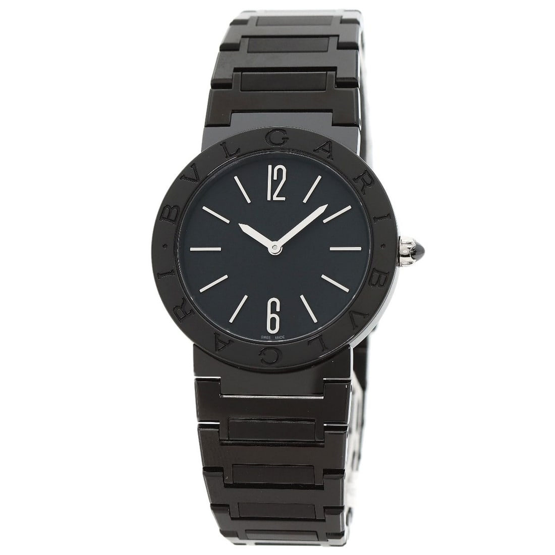 Carbon Like Diamond Watches Black Bvlgari Bb33s Stainless: Carbon Like Diamond Watches Black Bvlgari Bb33s Stainless Black Bvlgari BB33s Stainless Carbon Like Diamond Watches. This stainless steel watch boasts a sleek black design with a carbon-like diamond f