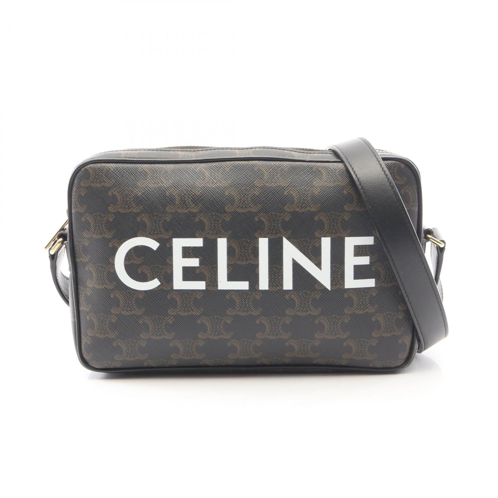 Celine Handbag Messenger Bag Shoulder Bag Coated Canvas Leather: Celine Handbag Messenger Bag Shoulder Bag Coated Canvas Leather Coated canvas and leather come together in sleek black design, defining the Celine MPN 194502CIM handbag. Its compact size makes it