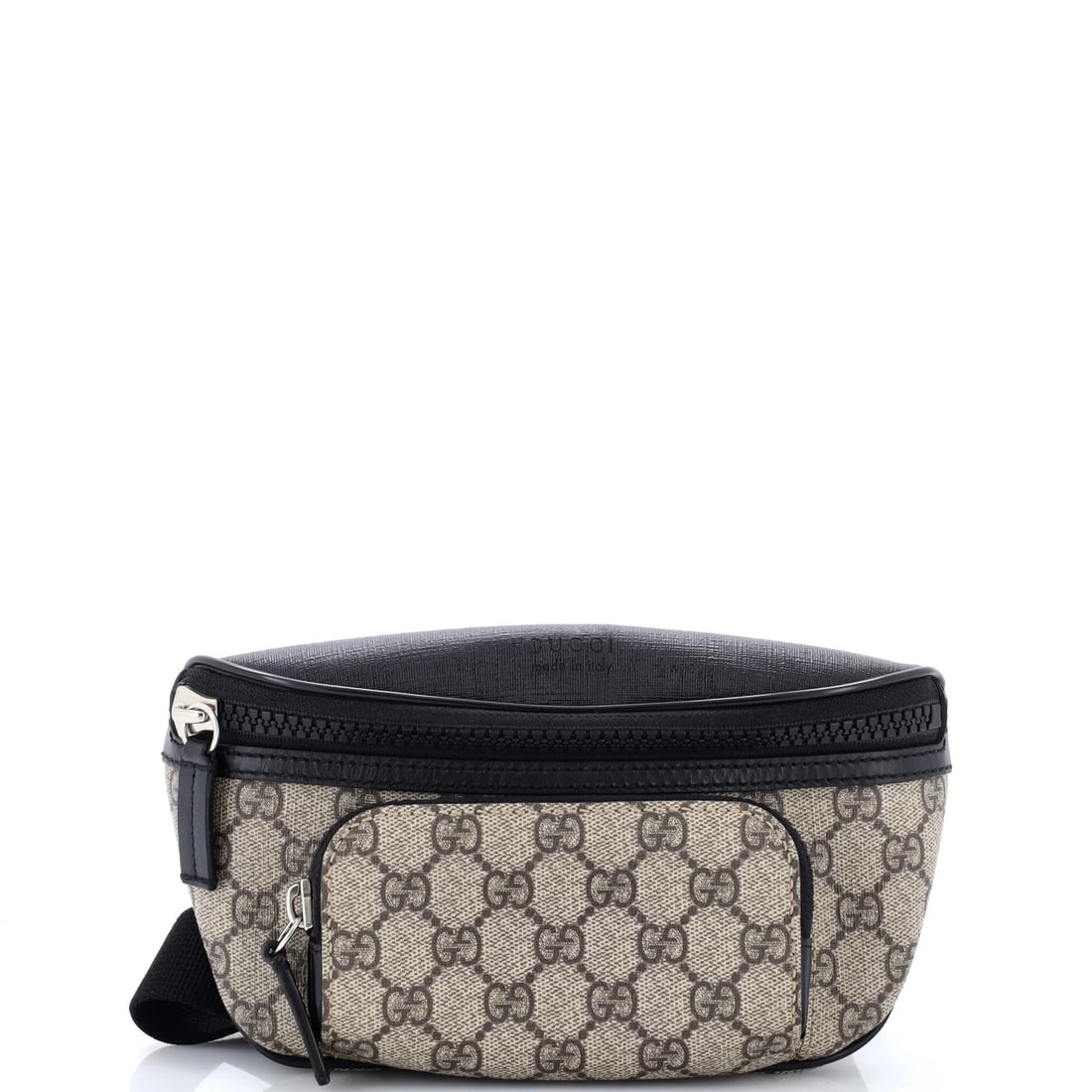 Gucci Eden Waist Bag GG Coated Canvas Medium: Gucci Eden Waist Bag GG Coated Canvas Medium Gucci Eden Waist Bag GG Coated Canvas Medium features a sleek black exterior with canvas coated leather and silver hardware. The medium size boasts a handl