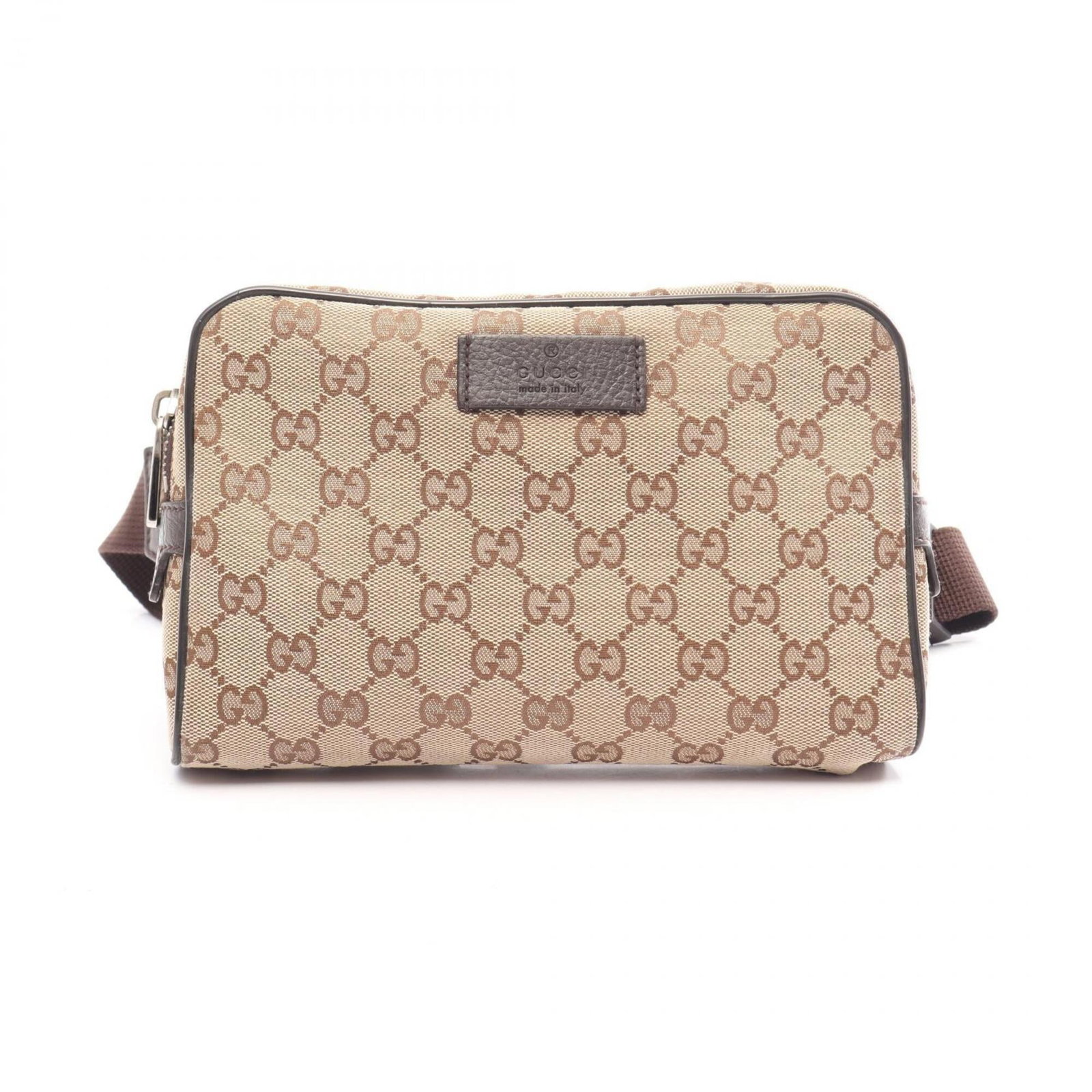 Handbag Fanny Pack Gg Leather Canvas Gucci: Handbag Fanny Pack Gg Leather Canvas Gucci GG canvas and leather combine in this unique Gucci fanny pack, featuring the iconic GG logo. The beige and brown color scheme adds a touch of sophistication