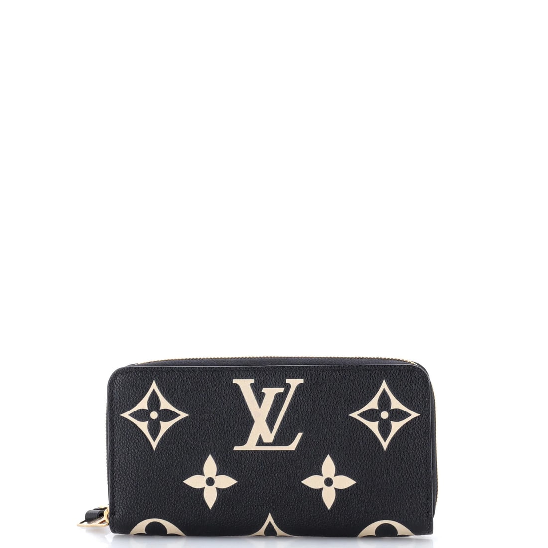 Louis Vuitton Zippy Giant Wallet Monogram Bicolor Empreinte: Louis Vuitton Zippy Giant Wallet Monogram Bicolor Empreinte The Louis Vuitton Zippy Giant Wallet Monogram Bicolor Empreinte is a statement piece, boasting a bold black and gold monogram pattern on