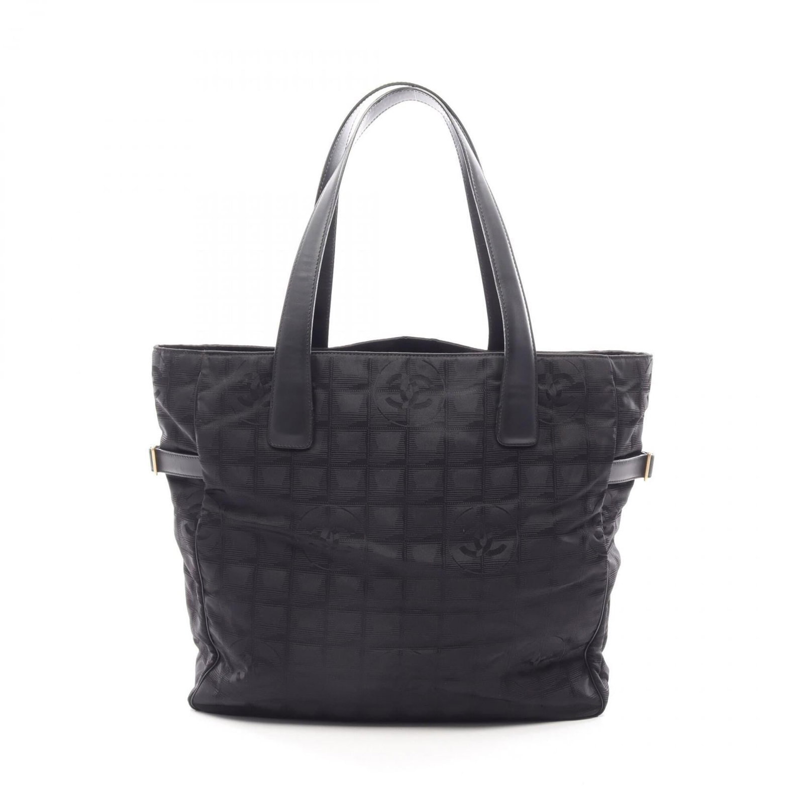 Chanel Handbag Tote Bag Leather Nylon Canvas: Chanel Handbag Tote Bag Leather Nylon Canvas Black Chanel MPN A15825 Tote Bag features a combination of leather and nylon canvas material, offering a unique blend of styles. Measuring 32cm x 35cm x 12