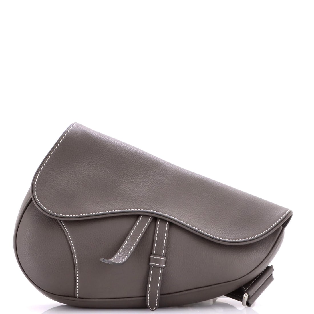 Christian Dior Saddle Crossbody Bag Leather: Christian Dior Saddle Crossbody Bag Leather The Christian Dior Saddle Crossbody Bag Leather boasts sleek, sophisticated design with its gray leather exterior and black interior. Measuring 8" tall and