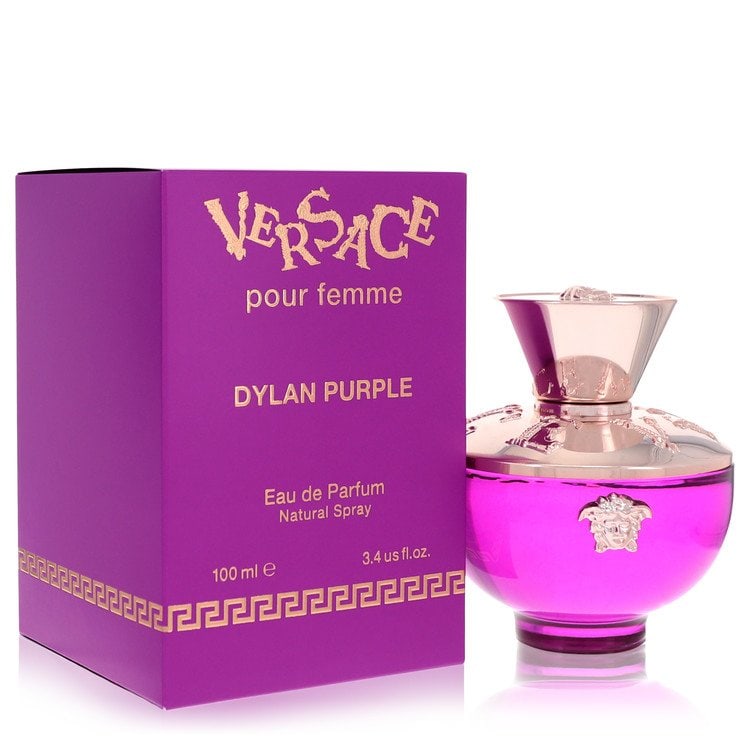 Versace Pour Femme Dylan Purple by Versace Eau De Parfum Spray 3.4 oz: Versace Pour Femme Dylan Purple by Versace Eau De Parfum Spray 3.4 oz Versace Pour Femme Dylan Purple by Versace Eau De Parfum Spray is a women's perfume in a 3.4 oz size, offering a distinctive