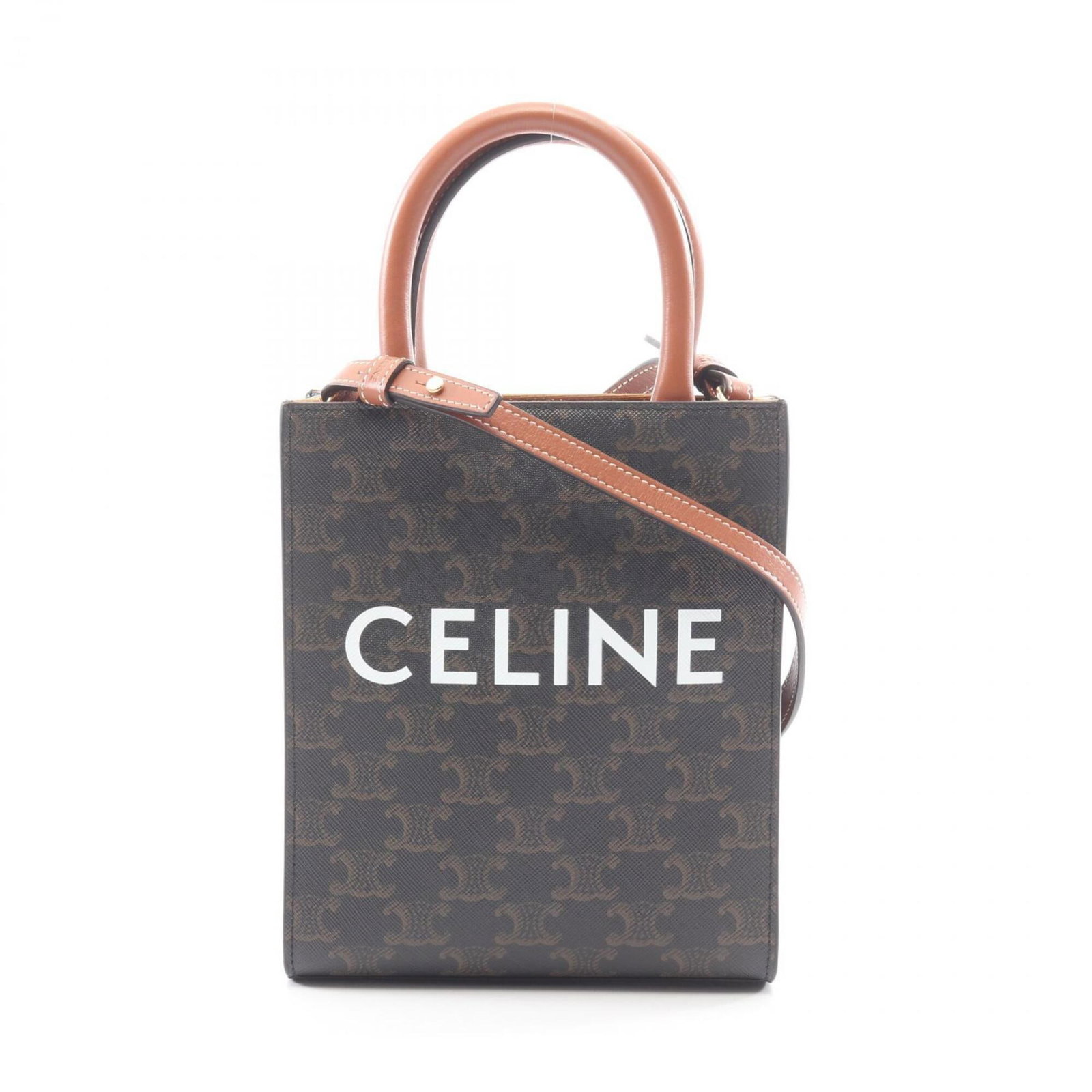 Canvas leather handbag celine: Canvas leather handbag celine Canvas leather handbag celine features a unique combination of coated canvas and high-quality leather, with a sleek black finish. The bag's compact size makes it perfect