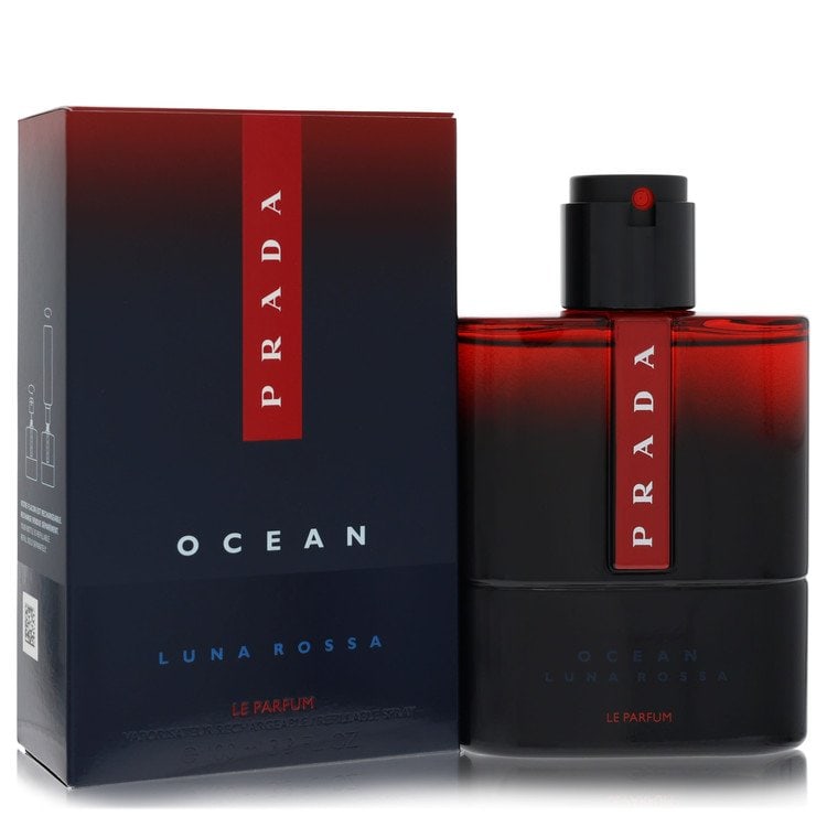 Prada Luna Rossa Ocean by Prada Parfum Spray 3.4 oz: Prada Luna Rossa Ocean by Prada Parfum Spray 3.4 oz Prada Luna Rossa Ocean by Prada Parfum Spray is a men's cologne available in a 3.4 oz size. This fragrance features the iconic Prada brand, known fo