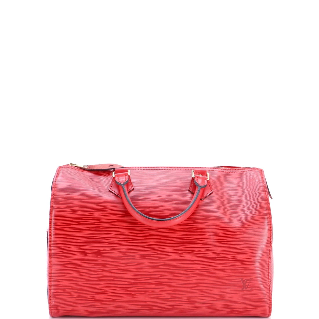 Louis Vuitton Speedy Handbag Epi Leather 30: Louis Vuitton Speedy Handbag Epi Leather 30 The Louis Vuitton Speedy Handbag Epi Leather 30 features a striking red exterior and gold hardware, with a classic top handle design. Measuring 8" tall and 