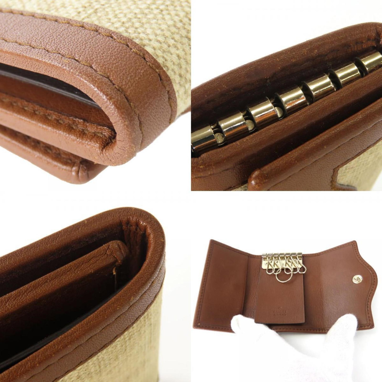 Canvas Leather Keycase Gucci - 7