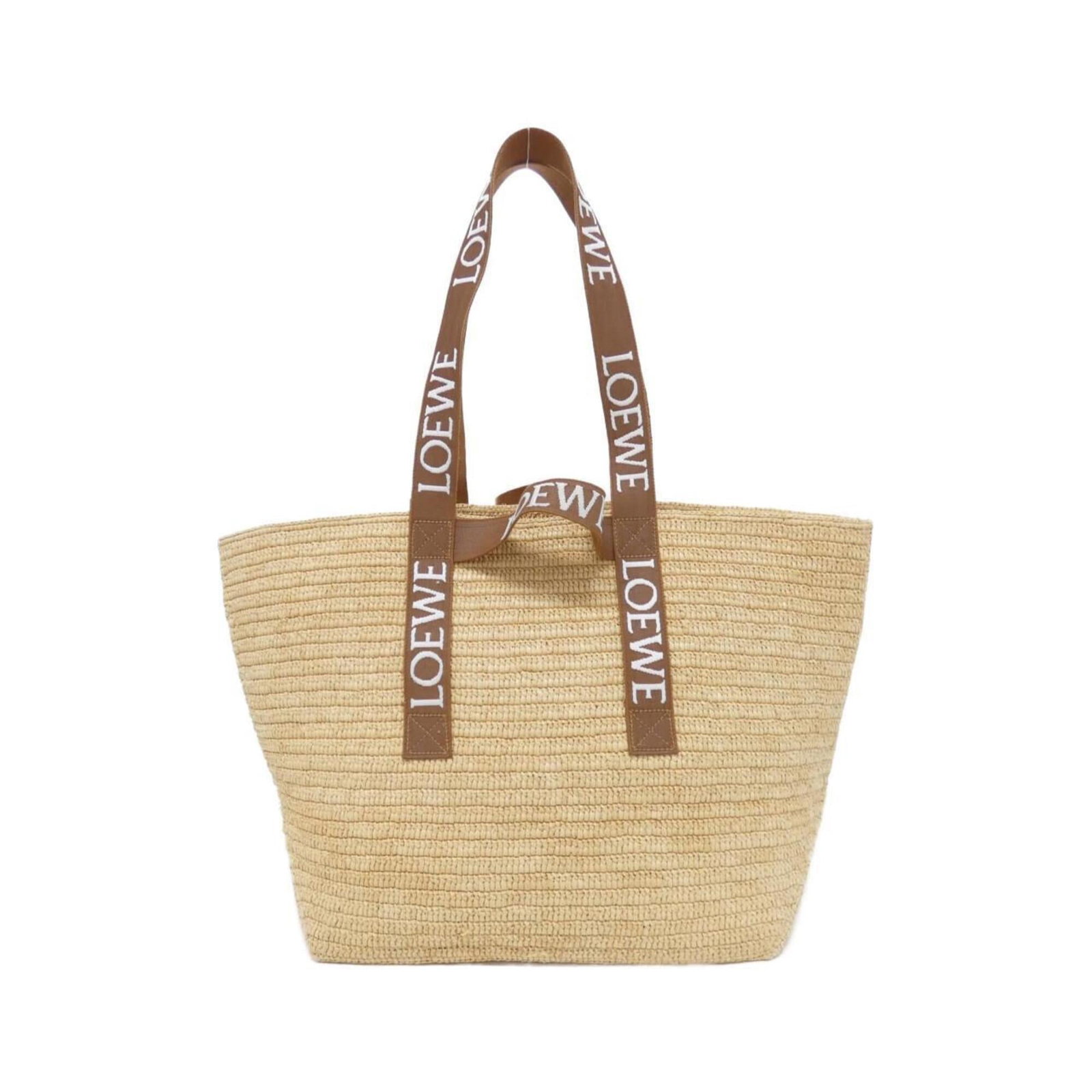 Handbag Raffia by Loewe: Handbag Raffia by Loewe Raffia handbag with a natural, earthy tone and a classic design. Made from high-quality raffia material, this Loewe piece features a timeless silhouette that exudes