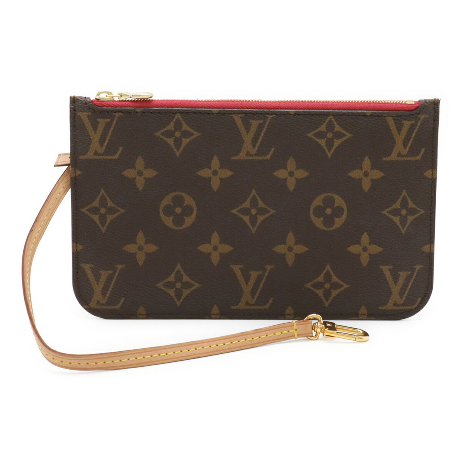 Monogram pouch by Louis Vuitton: Monogram pouch by Louis Vuitton Monogram pouch by Louis Vuitton features the iconic Pivoine color and classic Monogram design, showcasing the brand's signature style. Made from high-quality