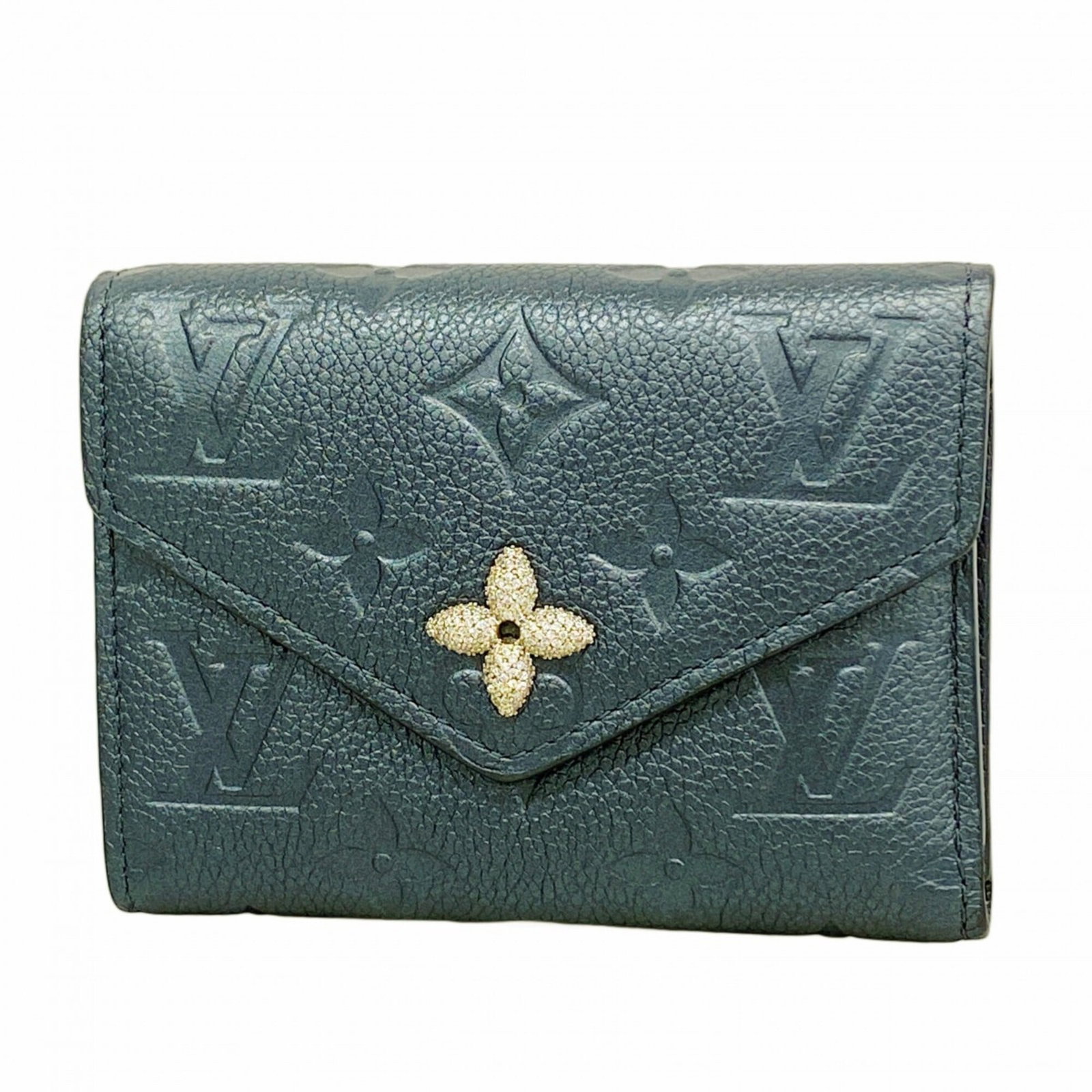 Louis Vuitton Wallet (Tri-Fold): Louis Vuitton Wallet (Tri-Fold) Navy Louis Vuitton tri-fold wallet with classic design and timeless elegance. Made from high-quality materials, its compact size (10cm x 12cm x 1.5cm) makes it easy to 
