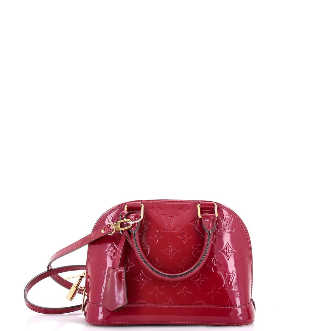 Handbag Alma Monogram Vernis Louis Vuitton BB: Handbag Alma Monogram Vernis Louis Vuitton BB Patent leather exterior in burgundy, the Alma Monogram Vernis BB handbag from Louis Vuitton boasts a classic design with a touch of luxury. Featuring gold