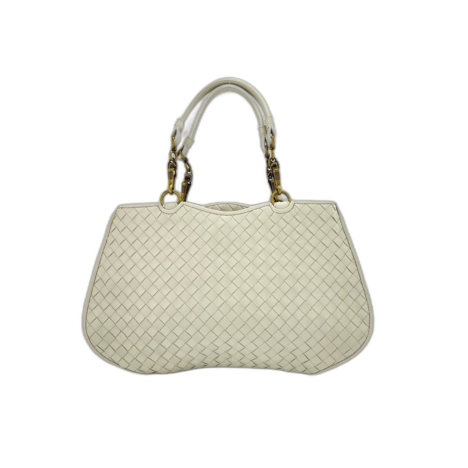 Bottega Veneta Handbag: Bottega Veneta Handbag Bottega Veneta's iconic handbag boasts clean lines and understated elegance. The crisp white hue and classic design make it a timeless addition to any wardrobe, while its compac