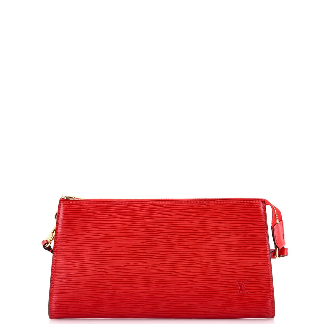 Louis Vuitton Pochette Accessoires Epi Leather: Louis Vuitton Pochette Accessoires Epi Leather The Louis Vuitton Pochette Accessoires Epi Leather features a striking red exterior with gold hardware, adding a touch of sophistication to any outfit.