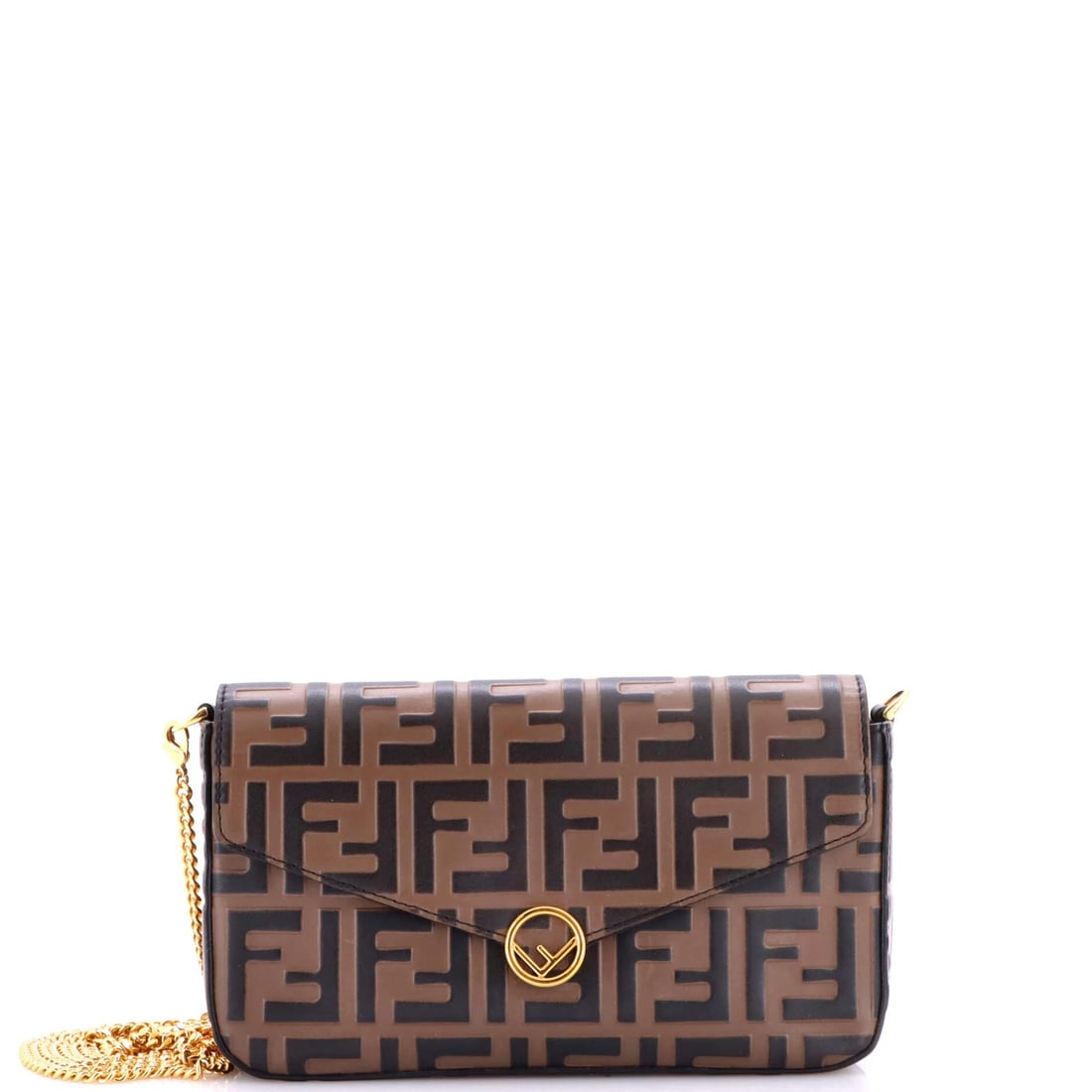 Fendi F is Fendi Envelope Clutch on Chain Zucca Embossed Leather (1 of 8)