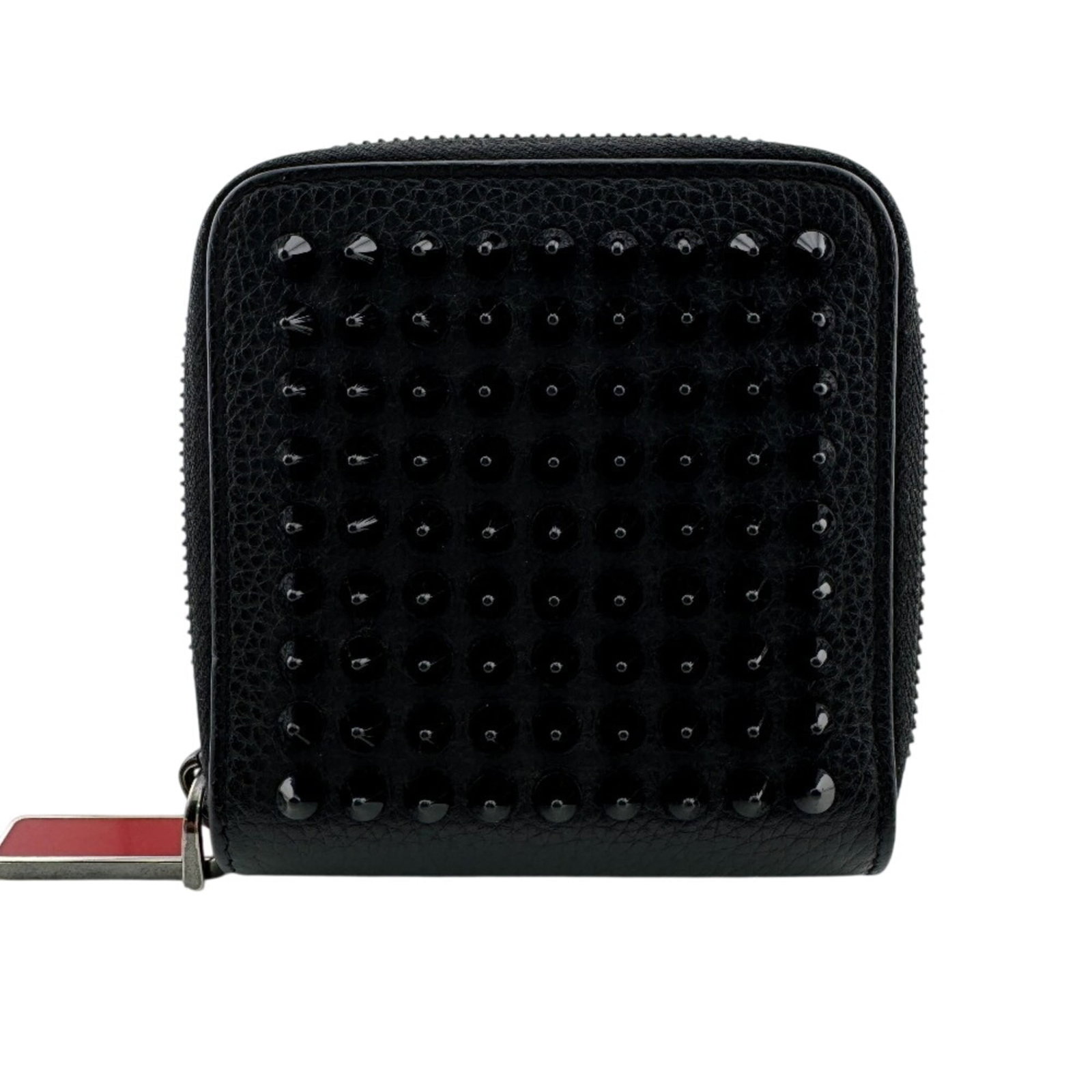 Christian Louboutin Wallet (Bi-Fold) Leather: Christian Louboutin Wallet (Bi-Fold) Leather Black bi-fold leather wallet from Christian Louboutin, measuring 9.5cm x 9.5cm x 2cm in size. This sleek and stylish wallet features high-quality leather