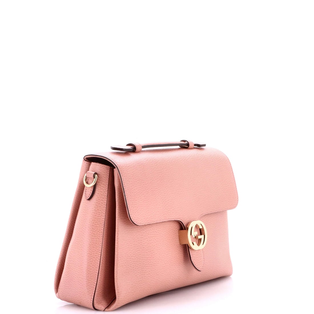 Medium leather interlocking top bag handle Gucci - 2