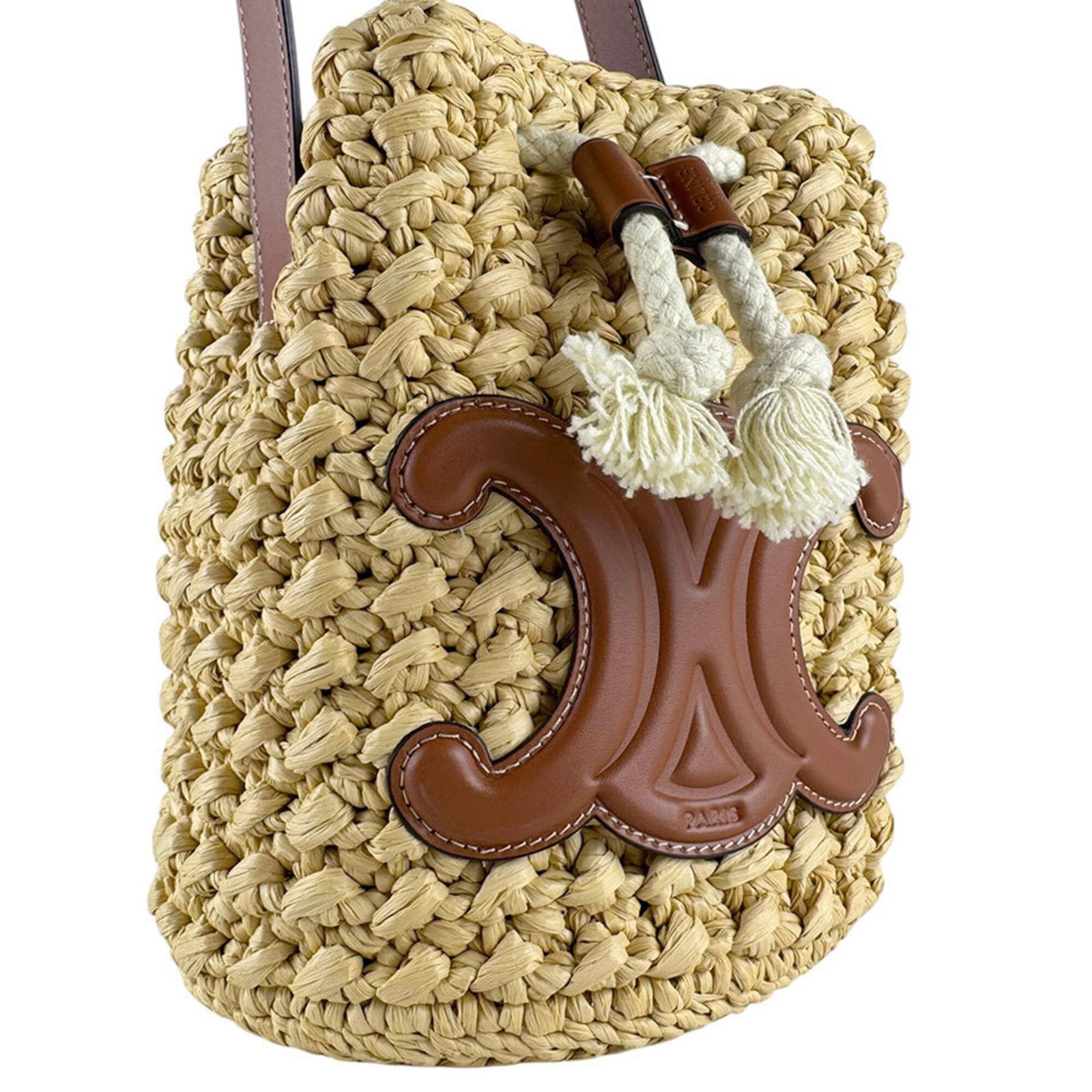 Handbag Raffia Leather Celine - 10