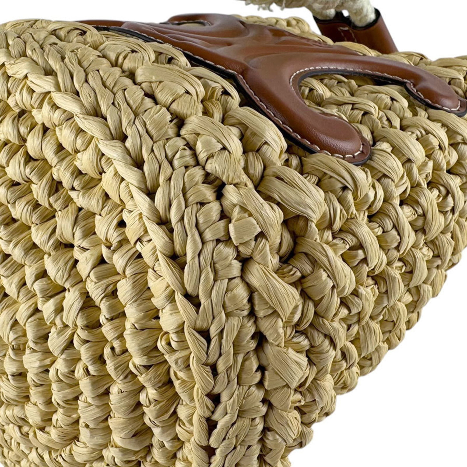 Handbag Raffia Leather Celine - 7