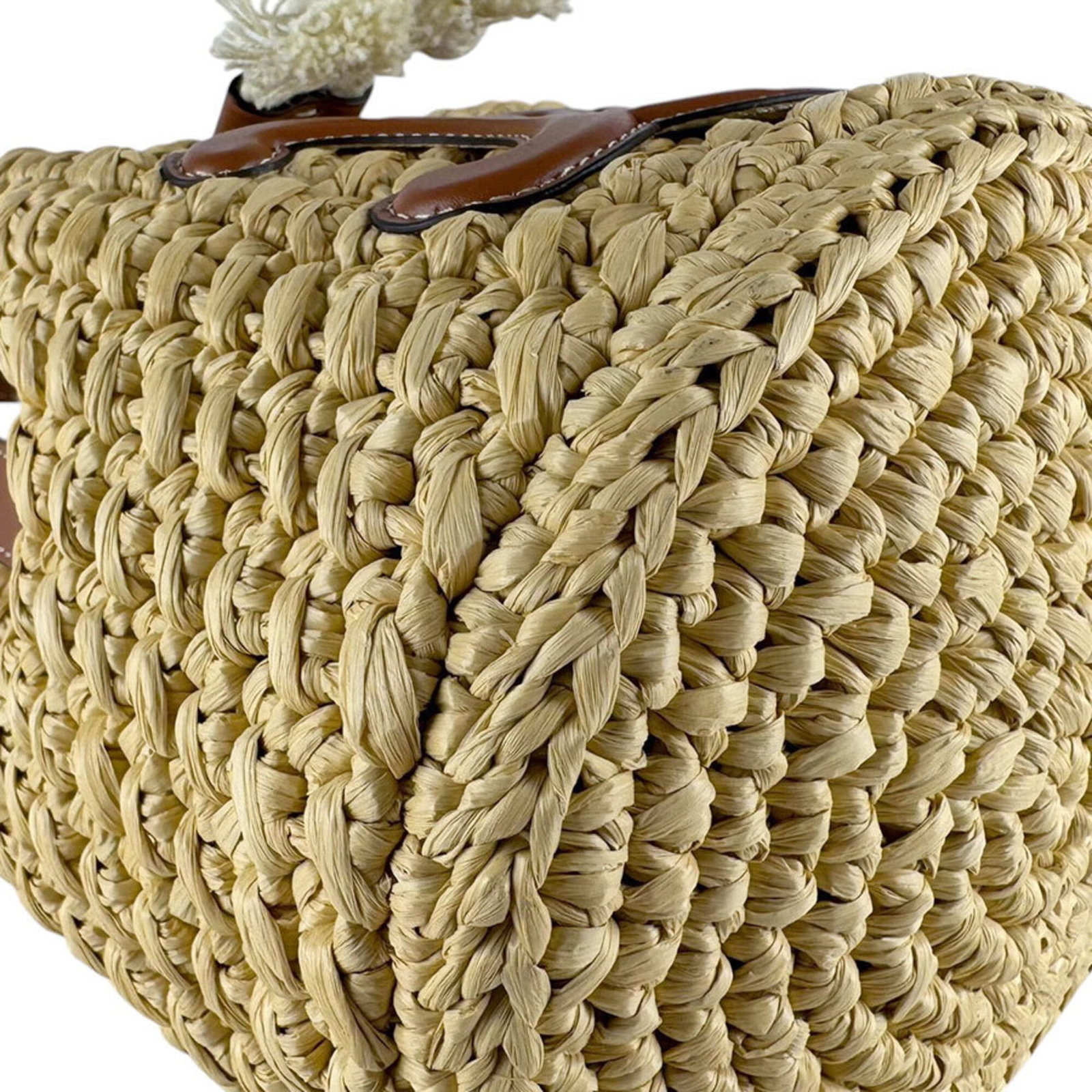 Handbag Raffia Leather Celine - 8