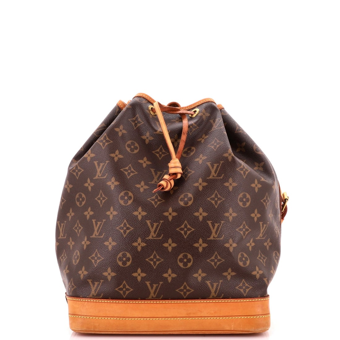 Louis Vuitton Noe Handbag Monogram Canvas Large: Louis Vuitton Noe Handbag Monogram Canvas Large The Louis Vuitton Noe Handbag Monogram Canvas Large boasts a classic bucket design with the iconic monogram pattern, available in rich brown. Measuring 