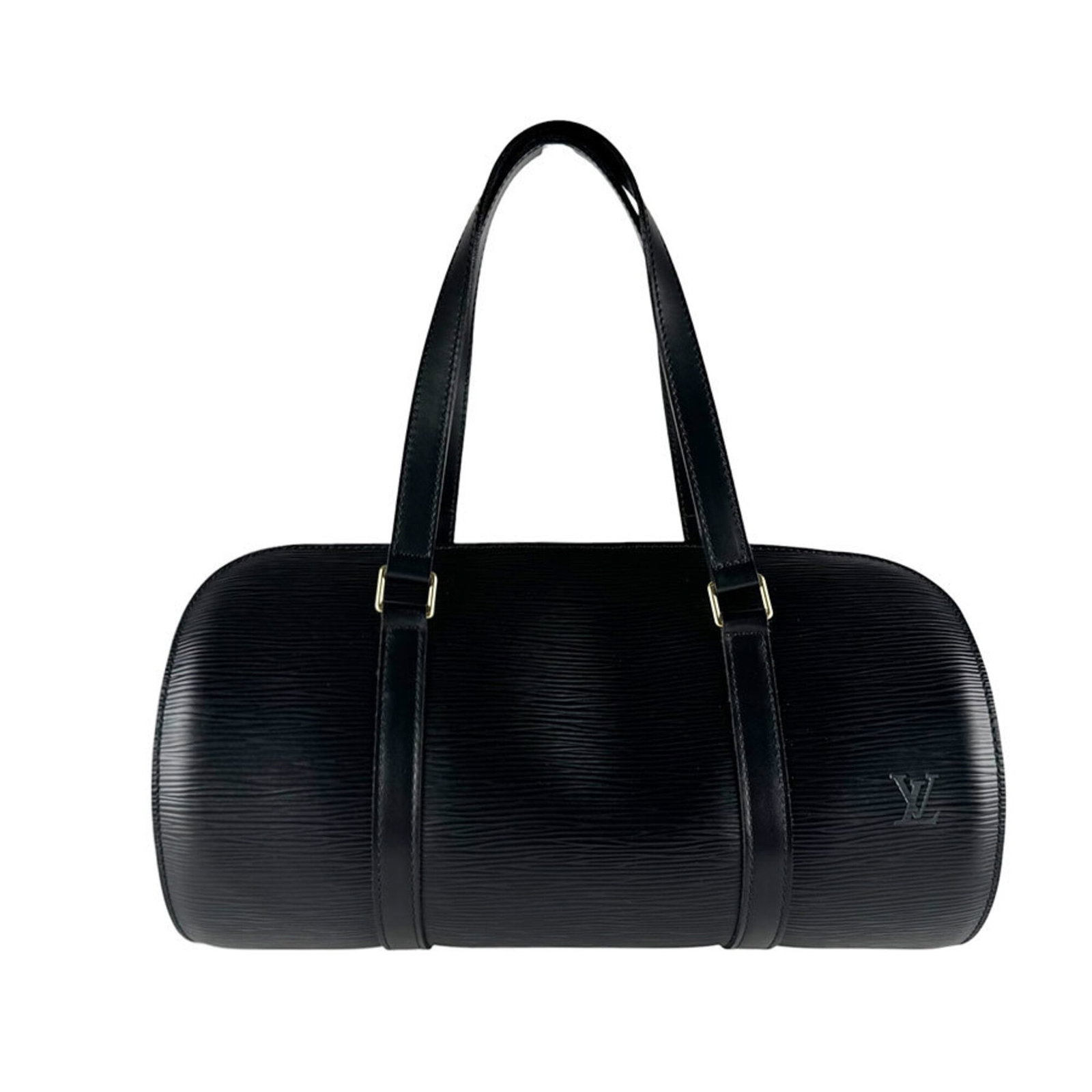 Louis Vuitton Handbag Epi Leather: Louis Vuitton Handbag Epi Leather Epi leather handbag from Louis Vuitton, crafted with iconic French design. Measuring 16cm x 30cm x 14cm, this Noir-colored bag features the signature Epi leather