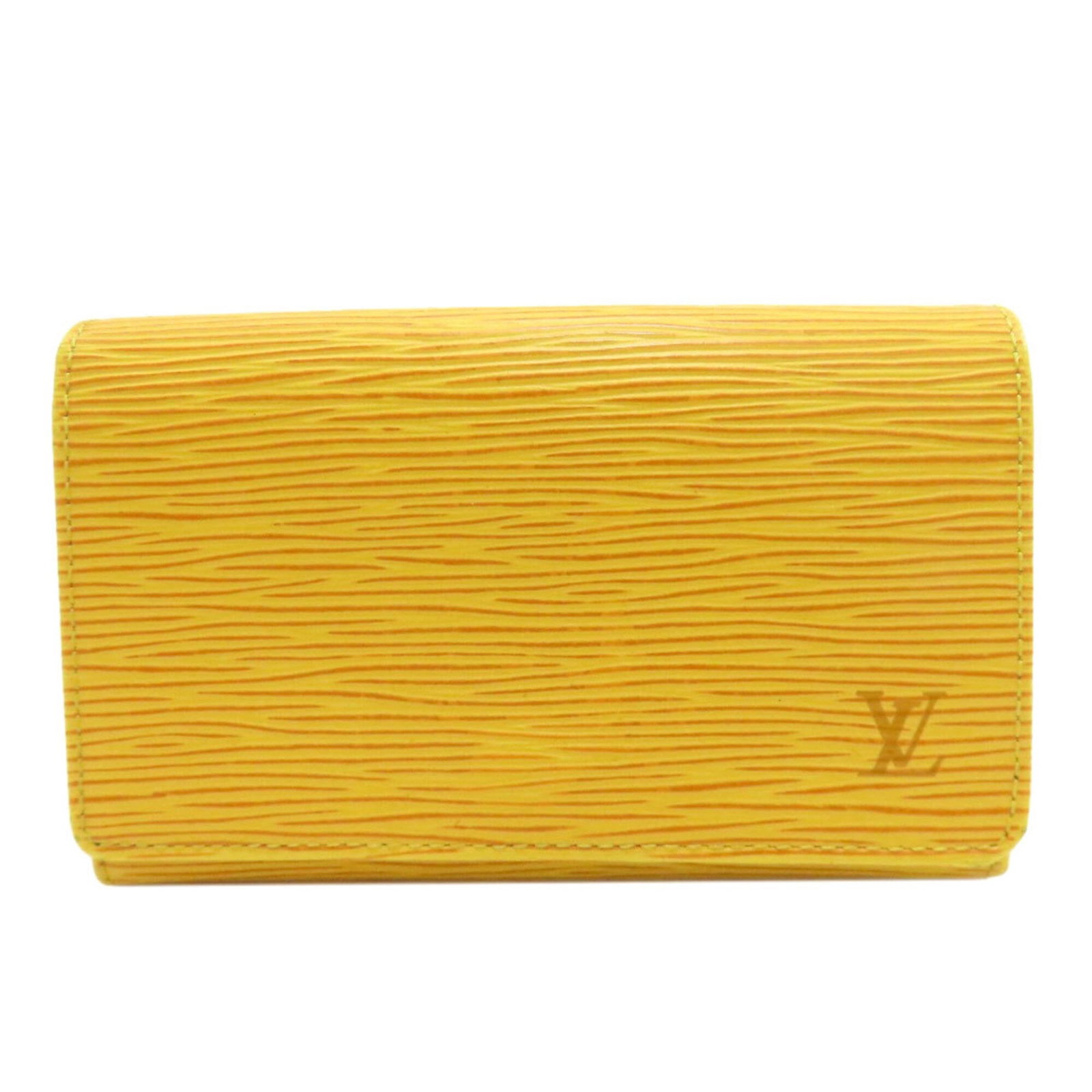 Louis Vuitton Wallet (Bi-Fold) Epi Leather: Louis Vuitton Wallet (Bi-Fold) Epi Leather Louis Vuitton's iconic bi-fold wallet features the brand's signature Epi leather, renowned for its exceptional durability and luxurious feel. Measuring