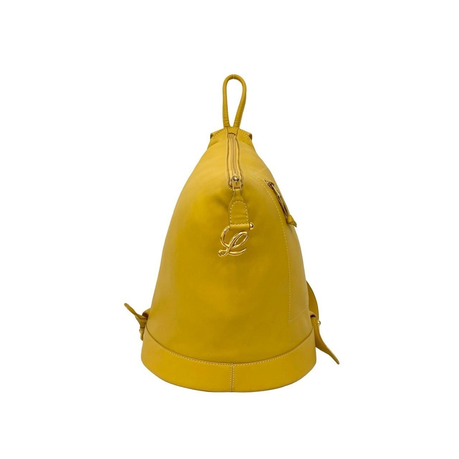 Backpack pouch leather: Backpack pouch leather Yellow leather backpack pouch with dimensions 35cm x 24cm x 13cm. Made from high-quality leather, this compact pouch features a vibrant yellow color that adds a pop of
