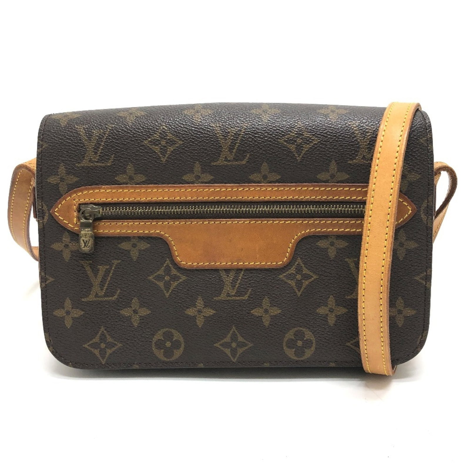 Vuitton Pochette Canvas Monogram Bag Shoulder Louis: Vuitton Pochette Canvas Monogram Bag Shoulder Louis Brown Monogram Canvas Pochette Bag from Louis Vuitton. This shoulder bag features the iconic monogram pattern in canvas material, with a classic