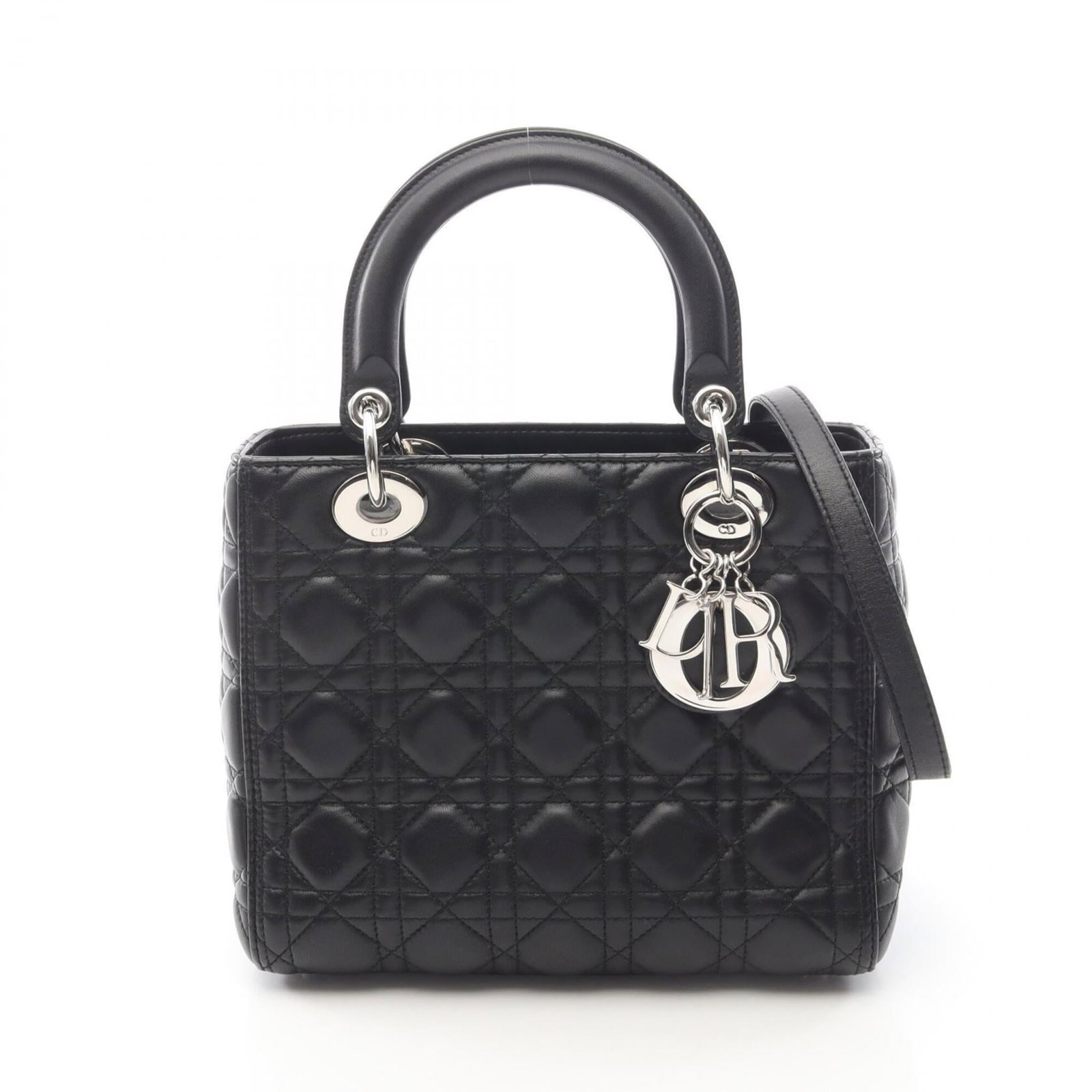 Handbag Christian Dior Leather: Handbag Christian Dior Leather Black Christian Dior leather handbag with dimensions 19cm x 23cm x 12cm. Made from high-quality leather, this classic design features a timeless black color that suits a