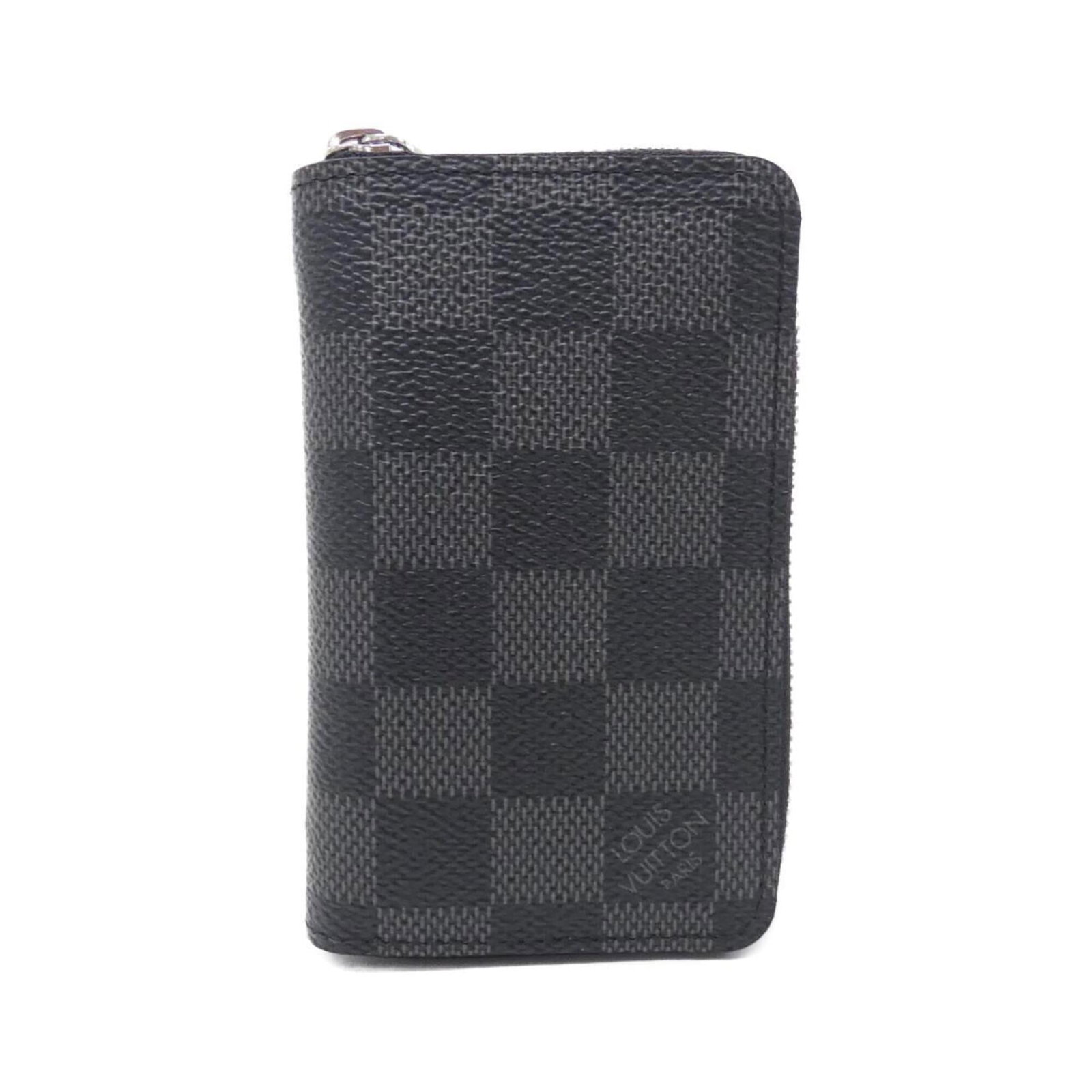 Louis Vuitton Coin Purse/ Coin Case Coated Canvas: Louis Vuitton Coin Purse/ Coin Case Coated Canvas Coated canvas construction provides durability and style to this Louis Vuitton coin purse, with its sleek graphite color adding a touch of sophisticat