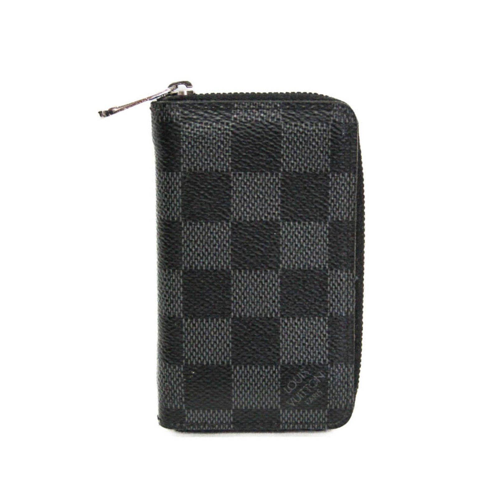 Louis Vuitton Coin Purse/ Coin Case Damier Graphite: Louis Vuitton Coin Purse/ Coin Case Damier Graphite Damier Graphite coin purse from Louis Vuitton's Zippy collection, featuring a sleek black design with a durable zipper closure and multiple pockets