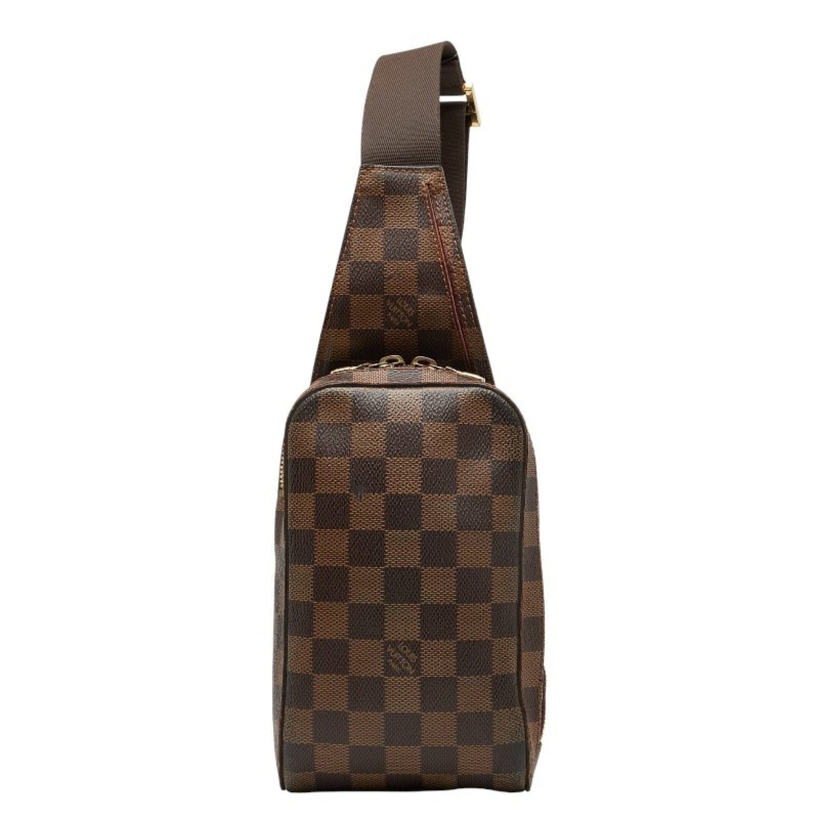 PVC leather sling bag from Louis Vuitton: PVC leather sling bag from Louis Vuitton PVC leather sling bag from Louis Vuitton, featuring a unique Damier design and durable construction. This stylish shoulder bag boasts a distinctive brown