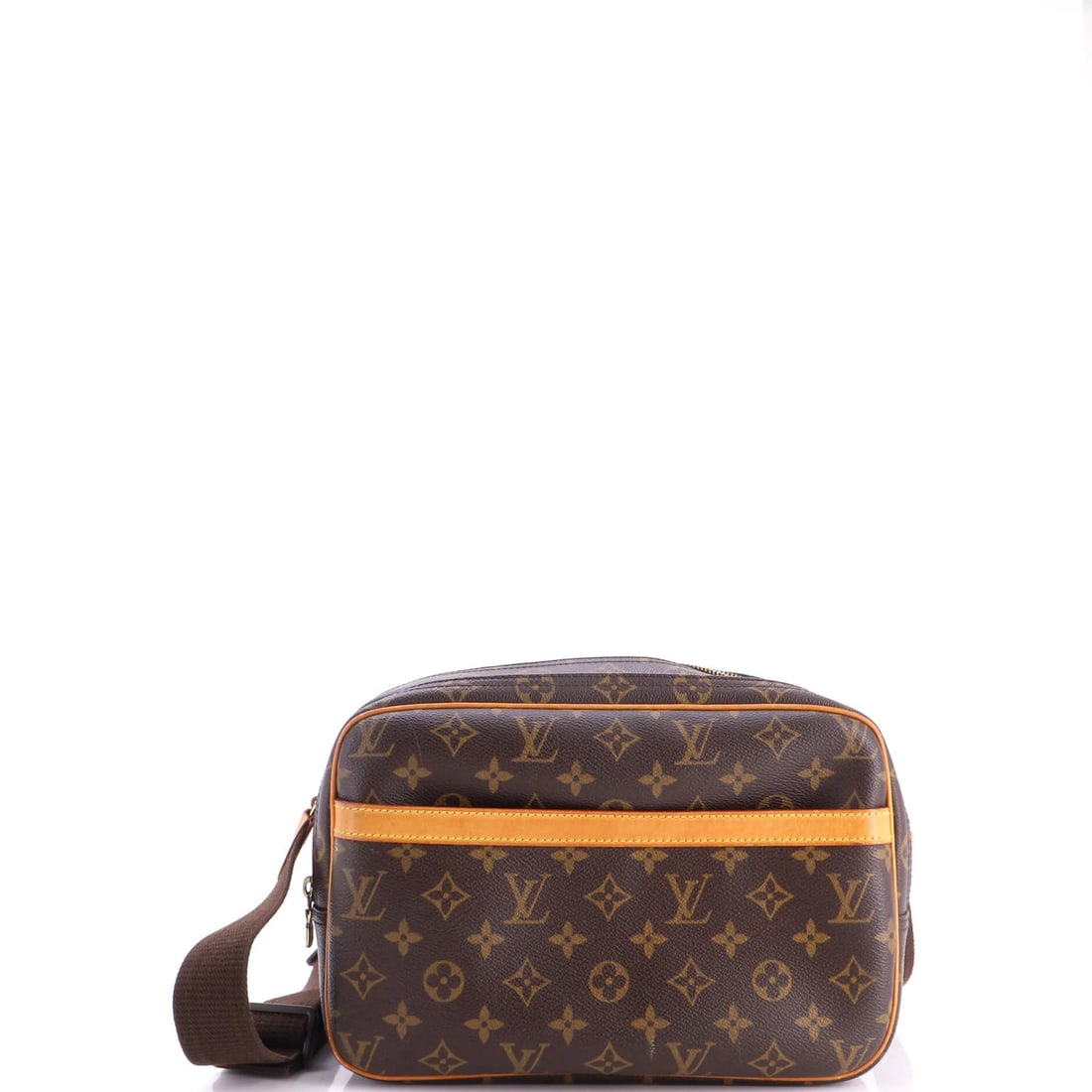 Reporter bag monogram canvas Louis Vuitton: Reporter bag monogram canvas Louis Vuitton Reporter bag monogram canvas Louis Vuitton, featuring a classic cross body design with brown exterior and neutral leather interior. This stylish bag boasts