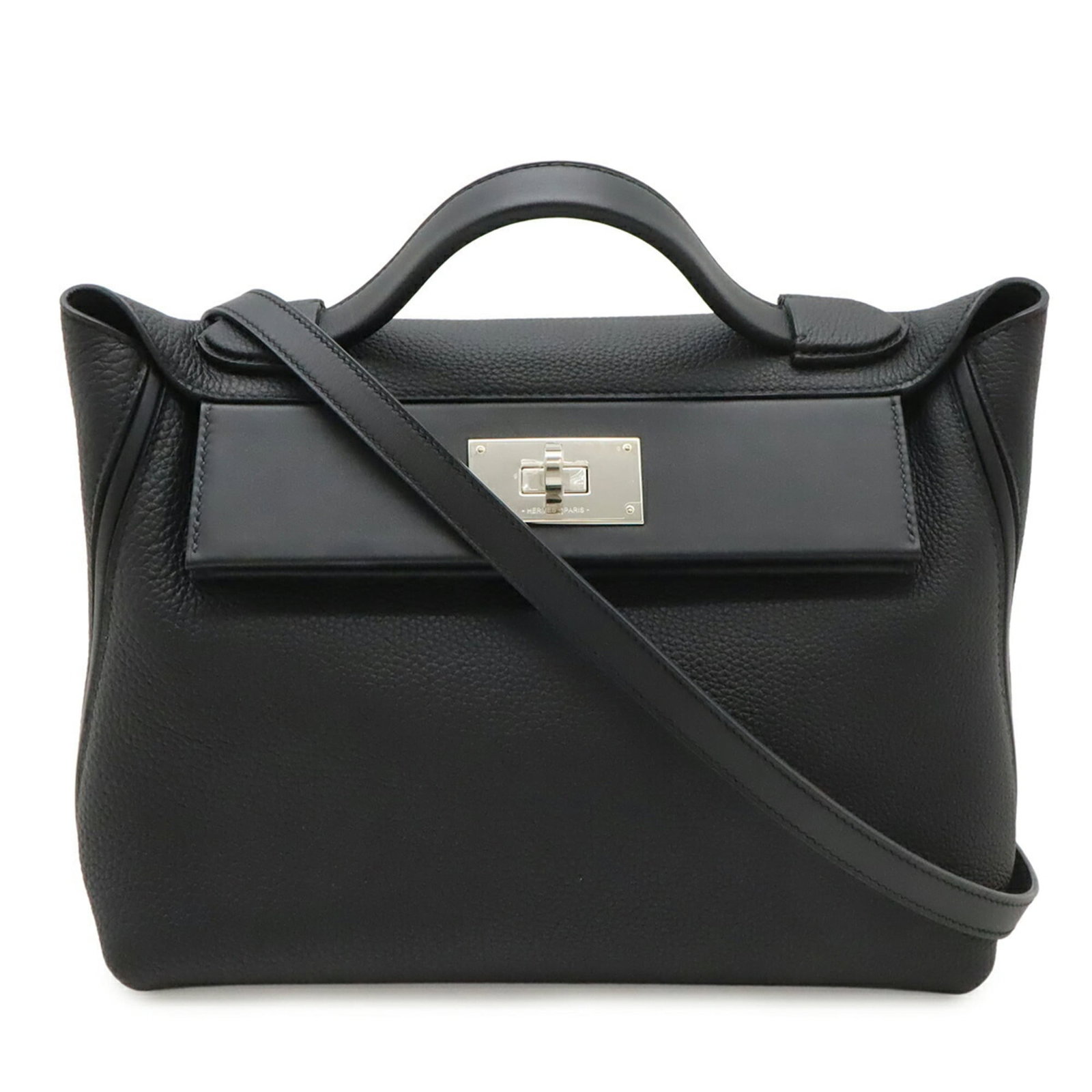 Hermes Handbag Shoulder Bag Togo Leather: Hermes Handbag Shoulder Bag Togo Leather Togo leather craftsmanship shines in this sleek black Hermes shoulder bag, measuring 21cm x 28cm x 14cm. The timeless design and premium material make it a sty
