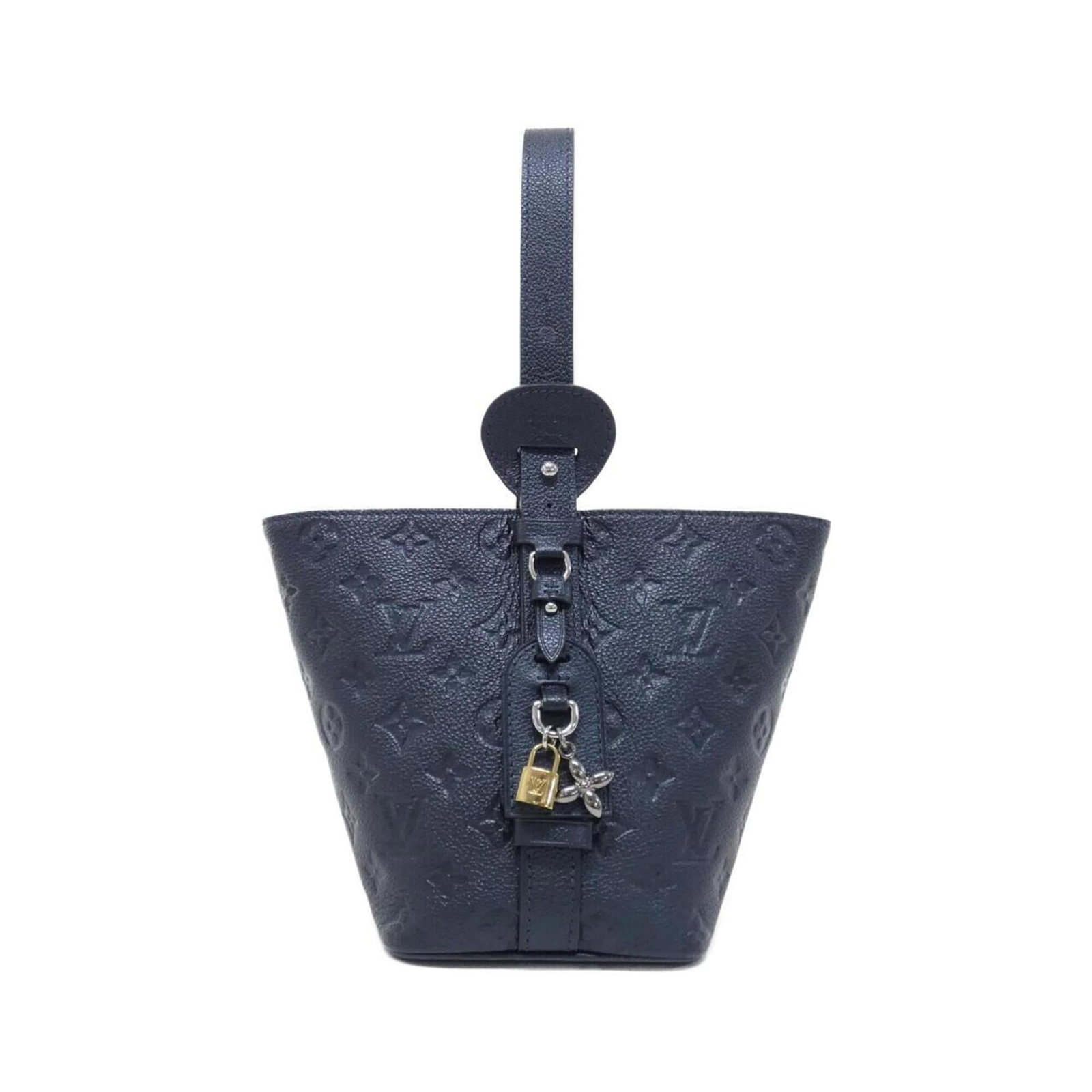 Louis Vuitton Handbag Leather: Louis Vuitton Handbag Leather Blue Louis Vuitton Handbag Leather. Made from high-quality leather, this handbag measures 18cm x 16cm x 12cm and features a distinctive blue color. The bag's classic desi