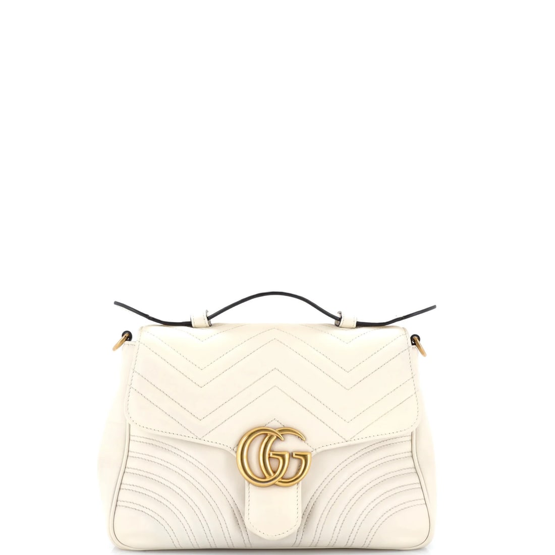 Gucci GG Marmont Top Handle Flap Bag Matelasse Leather Small (1 of 7)